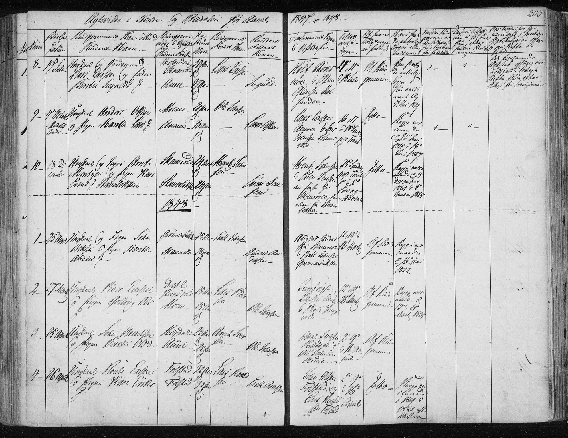 Ministerialprotokoller, klokkerbøker og fødselsregistre - Sør-Trøndelag, SAT/A-1456/687/L0997: Ministerialbok nr. 687A05 /1, 1843-1848, s. 203
