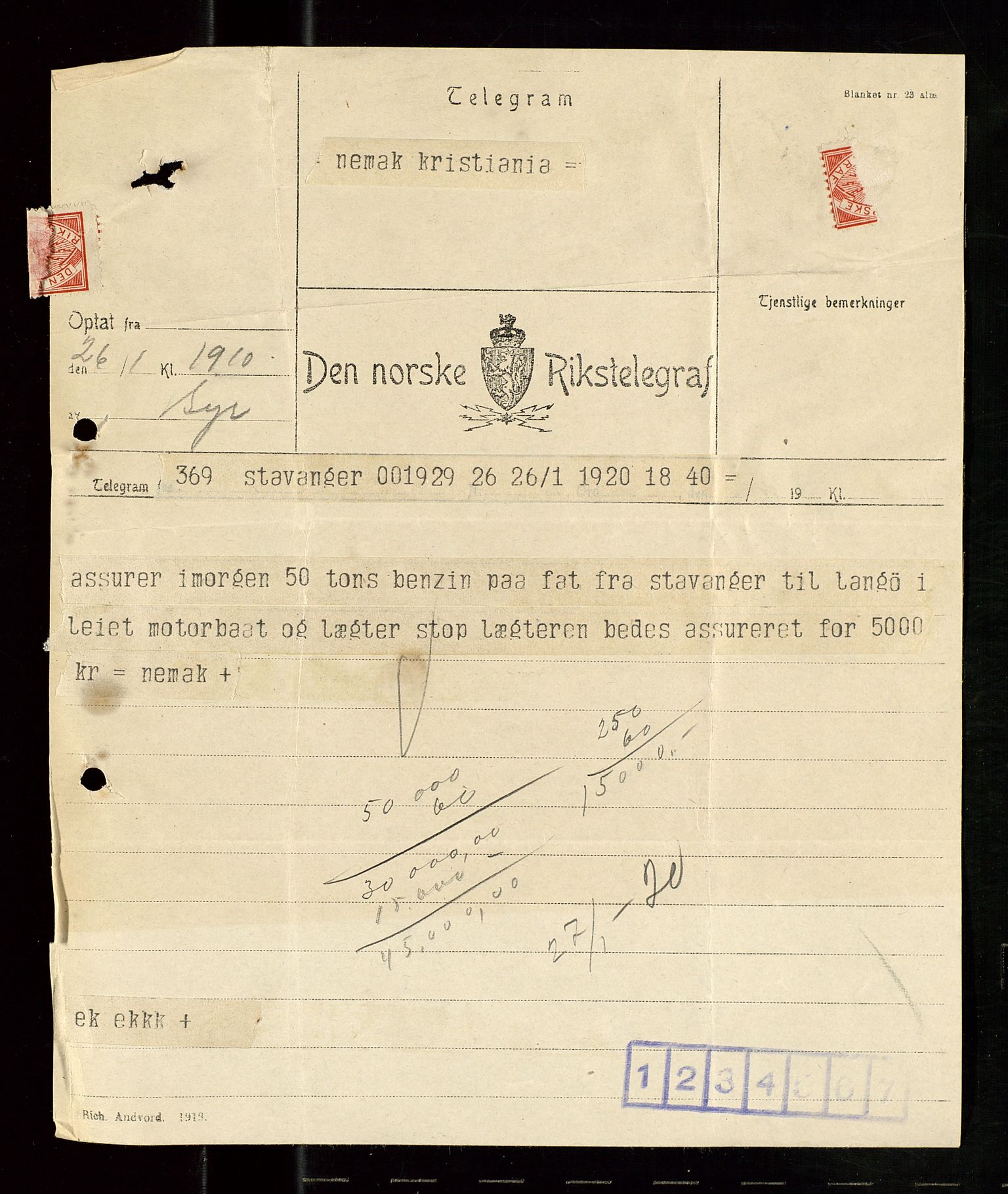 Pa 1521 - A/S Norske Shell, AV/SAST-A-101915/E/Ea/Eaa/L0011: Sjefskorrespondanse, 1921, s. 117