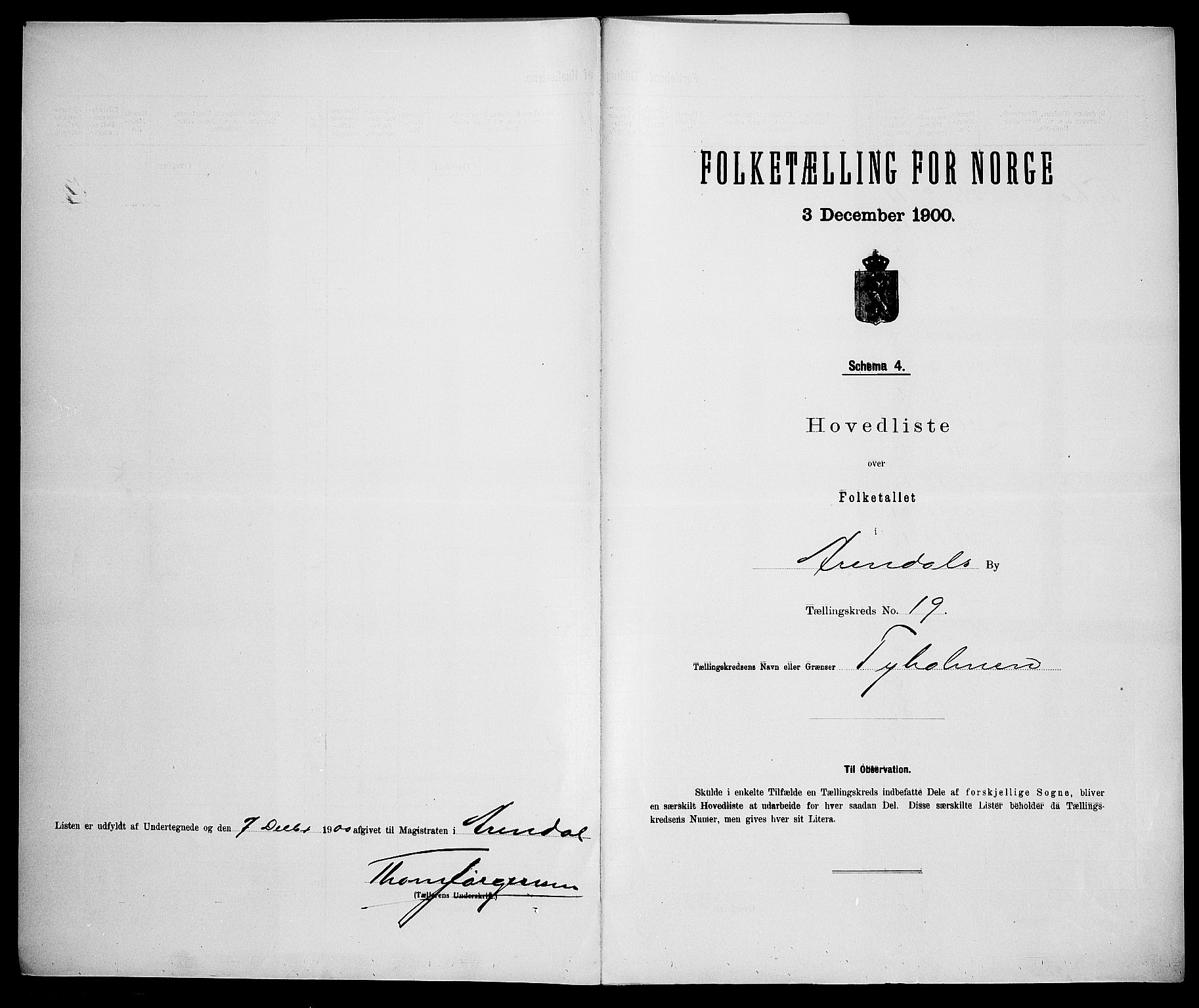 SAK, Folketelling 1900 for 0903 Arendal kjøpstad, 1900, s. 65