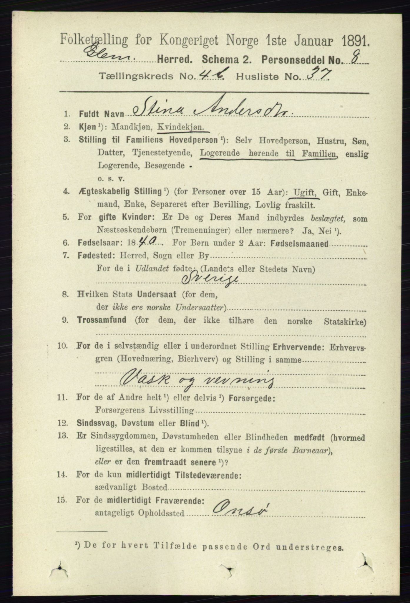 RA, Folketelling 1891 for 0132 Glemmen herred, 1891, s. 5233