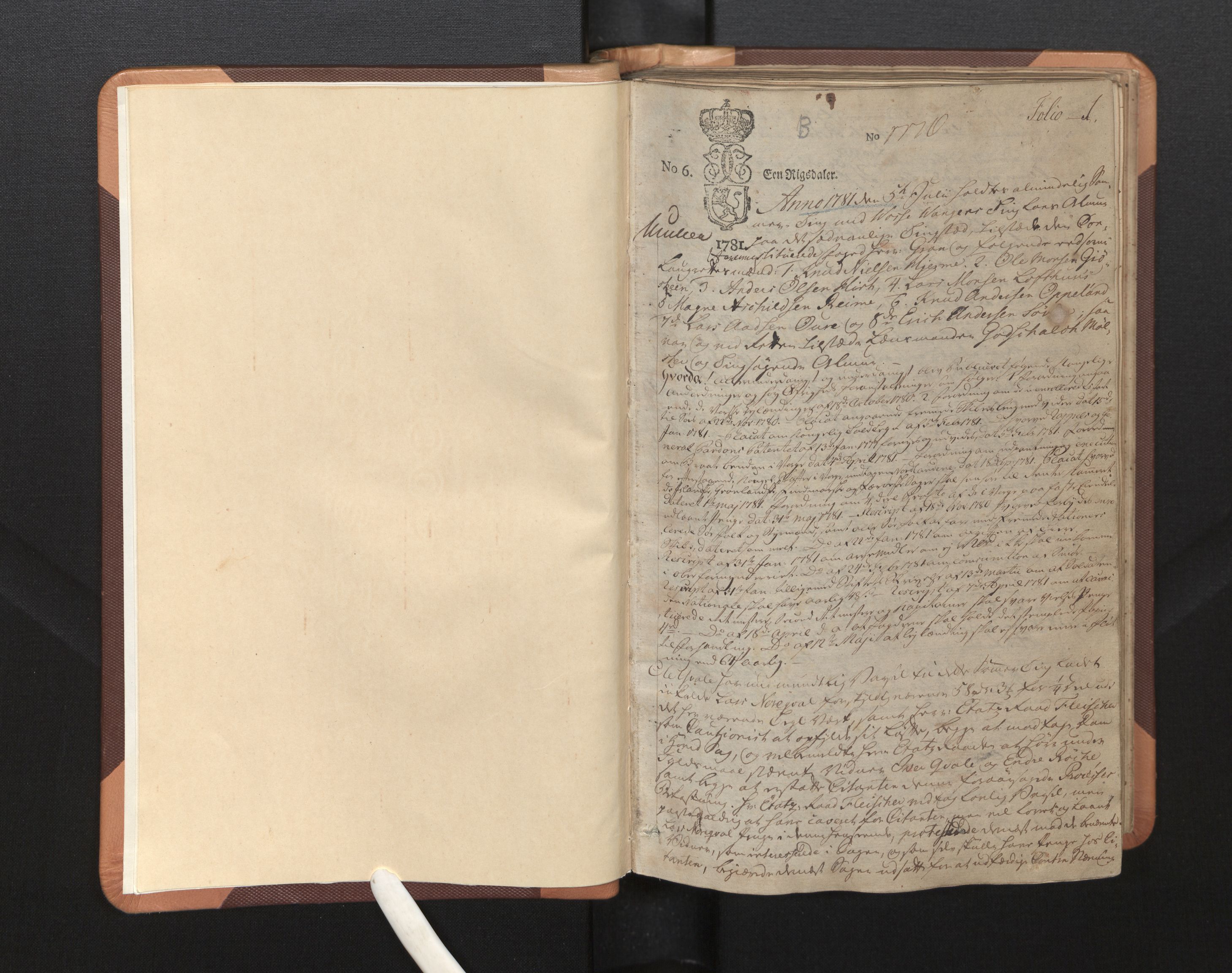 Hardanger og Voss sorenskriveri, SAB/A-2501/1/1A/1Ag/L0006: Tingbok for Voss, 1781-1786, s. 1a