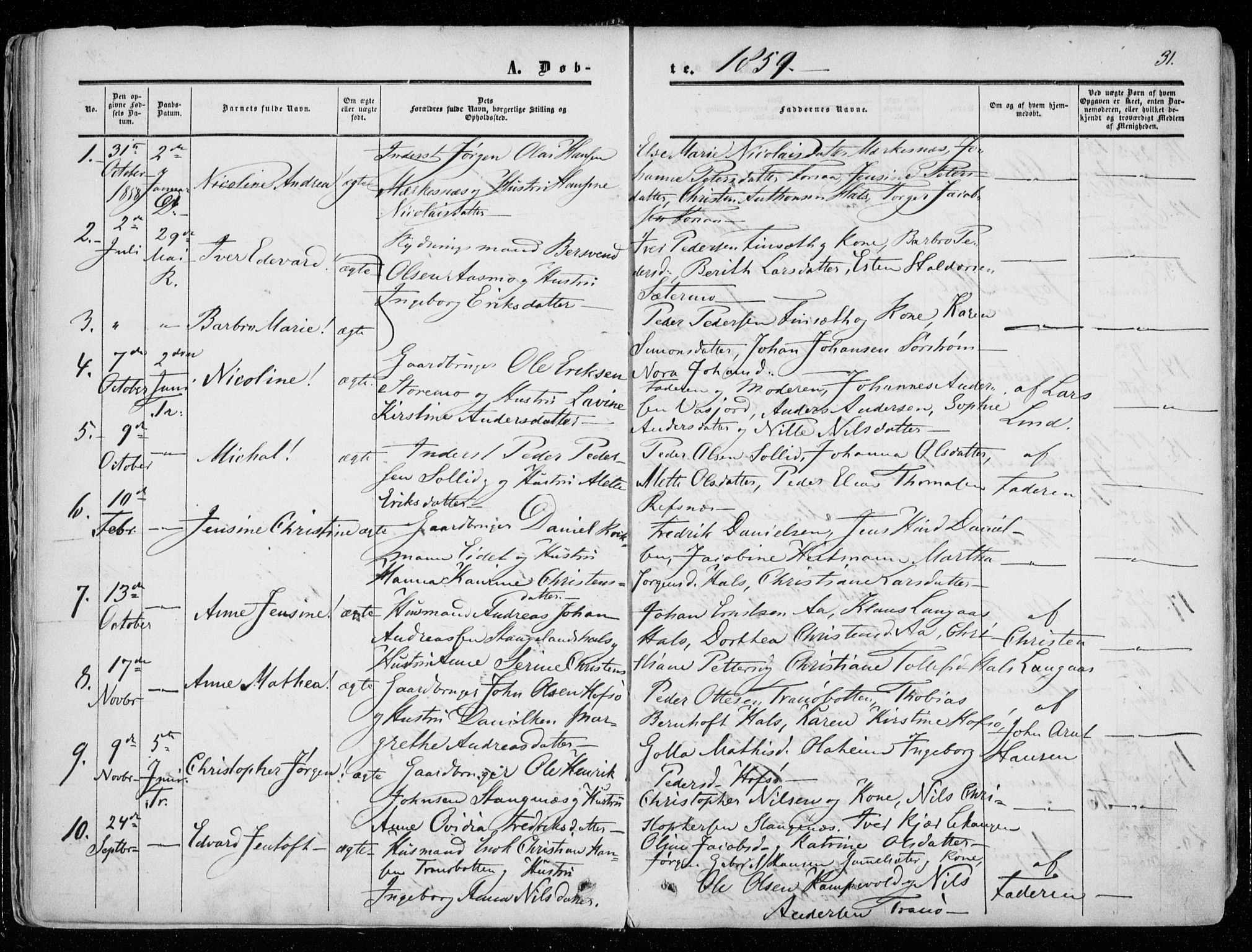 Tranøy sokneprestkontor, AV/SATØ-S-1313/I/Ia/Iaa/L0007kirke: Ministerialbok nr. 7, 1856-1866, s. 31