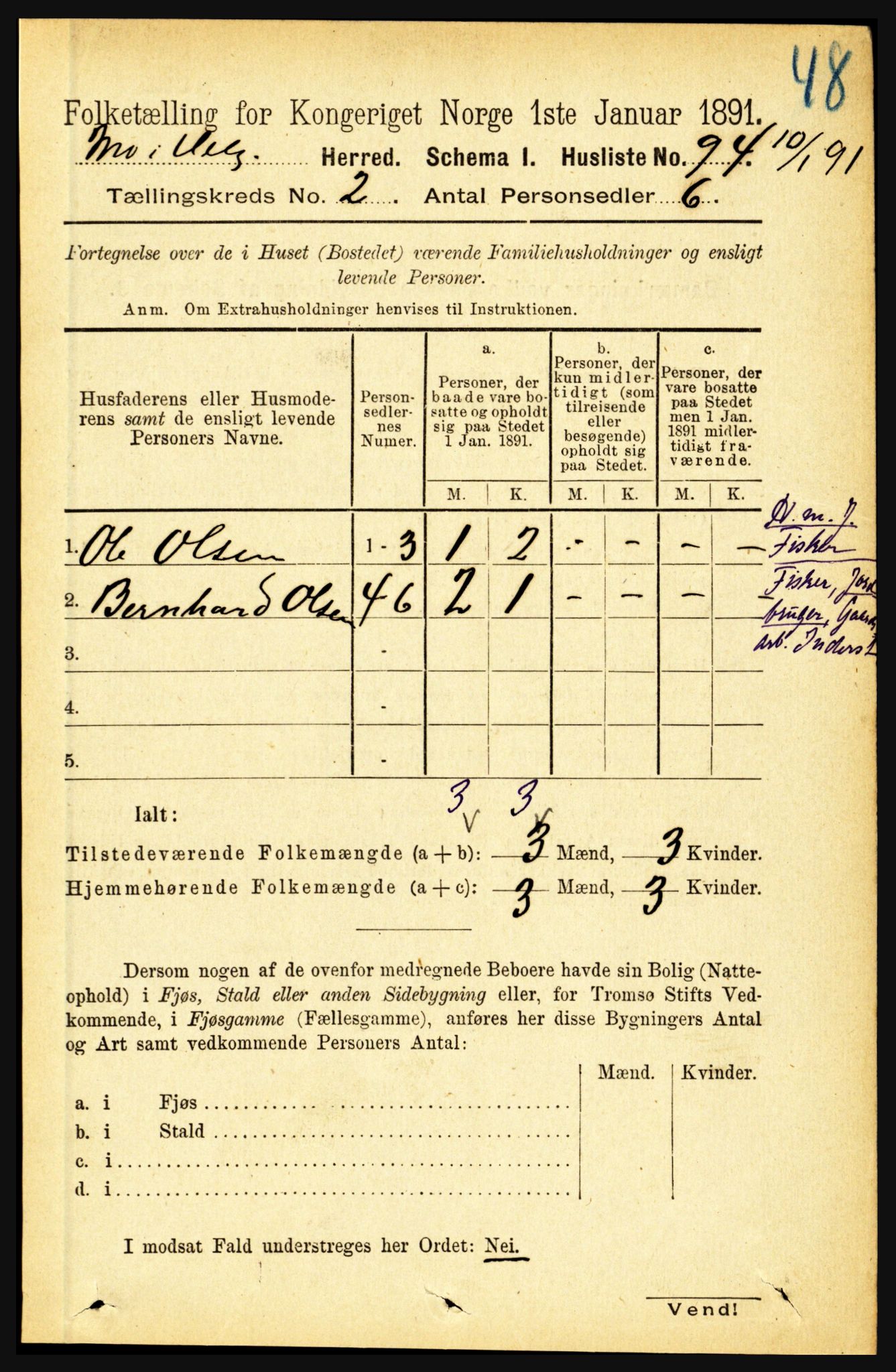 RA, Folketelling 1891 for 1833 Mo herred, 1891, s. 523