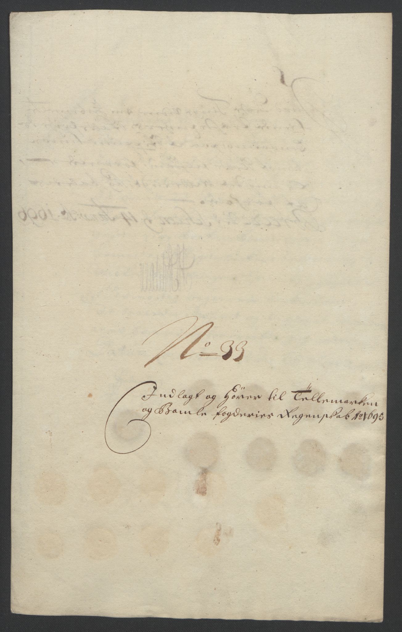 Rentekammeret inntil 1814, Reviderte regnskaper, Fogderegnskap, AV/RA-EA-4092/R36/L2093: Fogderegnskap Øvre og Nedre Telemark og Bamble, 1695, s. 528