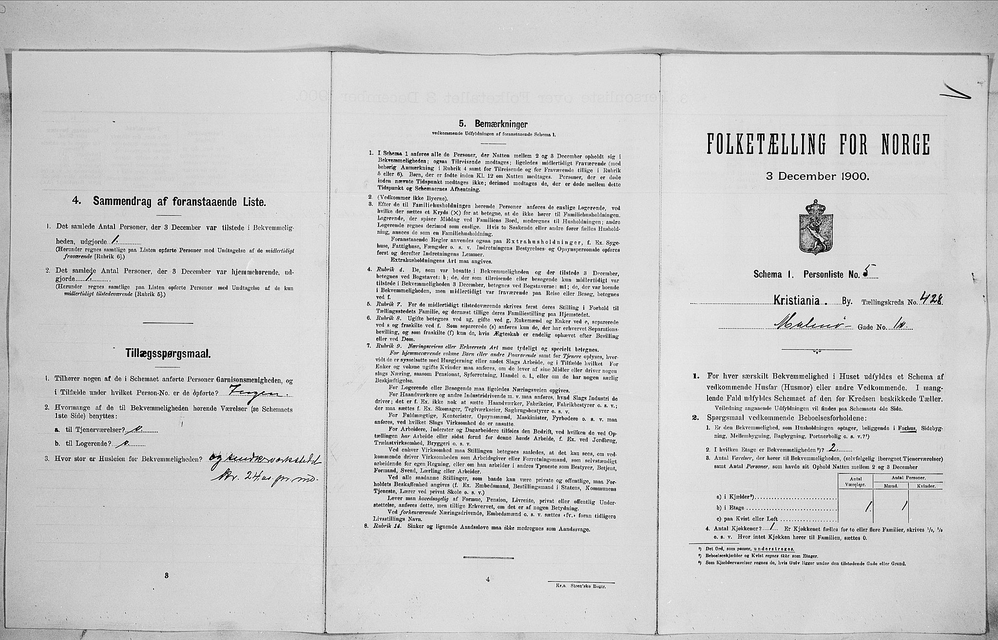 SAO, Folketelling 1900 for 0301 Kristiania kjøpstad, 1900, s. 54465