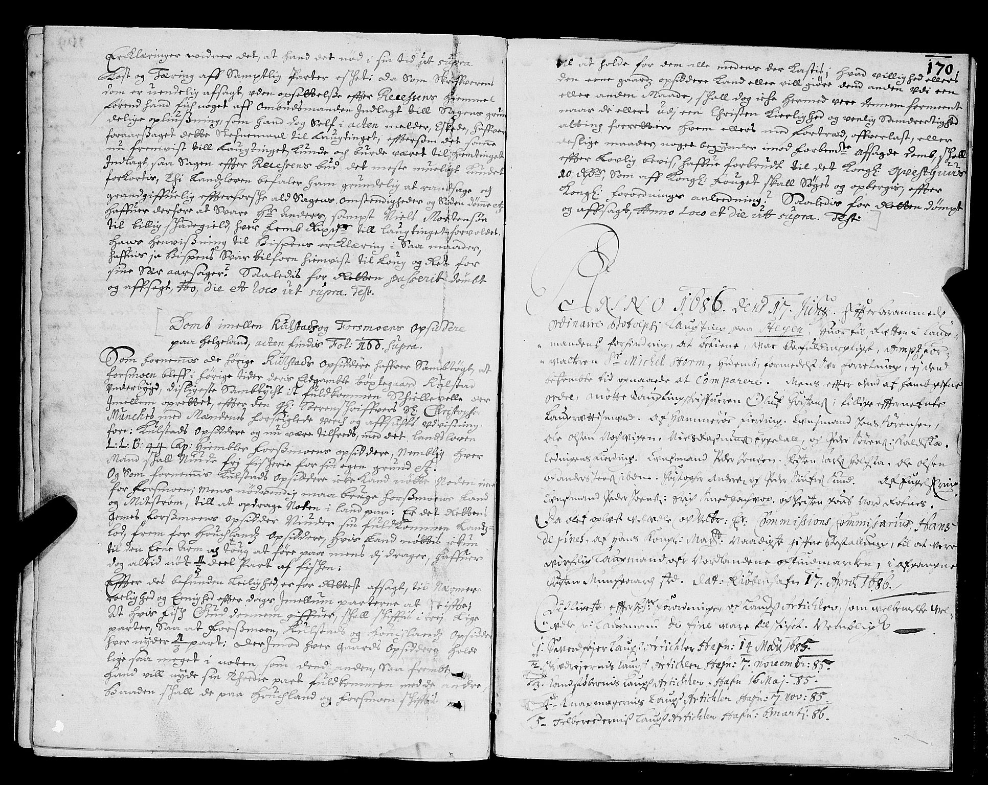 Nordland og Finnmarks lagstol, SAT/A-5608/X/L0002: Justisprotokoll, 1666-1690, s. 170