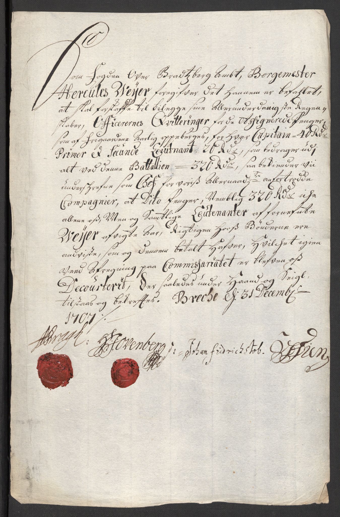 Rentekammeret inntil 1814, Reviderte regnskaper, Fogderegnskap, AV/RA-EA-4092/R36/L2117: Fogderegnskap Øvre og Nedre Telemark og Bamble, 1707, s. 437