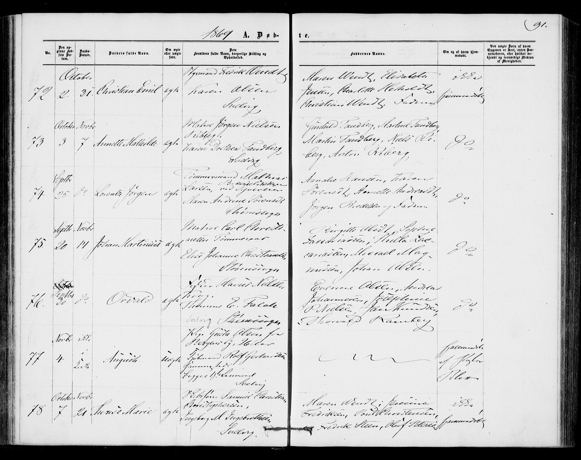 Strømm kirkebøker, AV/SAKO-A-322/F/Fa/L0001: Ministerialbok nr. I 1, 1861-1869, s. 91