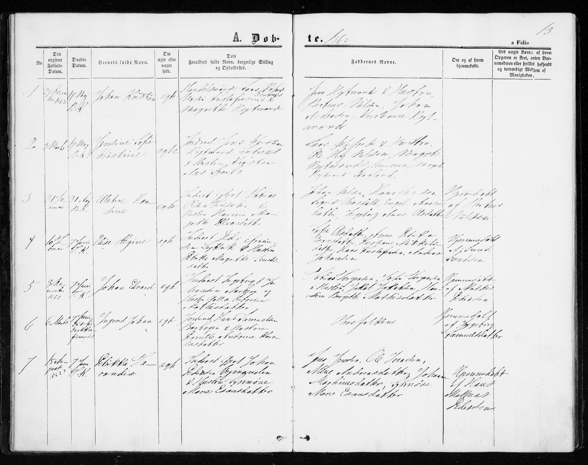 Berg sokneprestkontor, SATØ/S-1318/G/Ga/Gaa/L0002kirke: Ministerialbok nr. 2, 1860-1872, s. 13