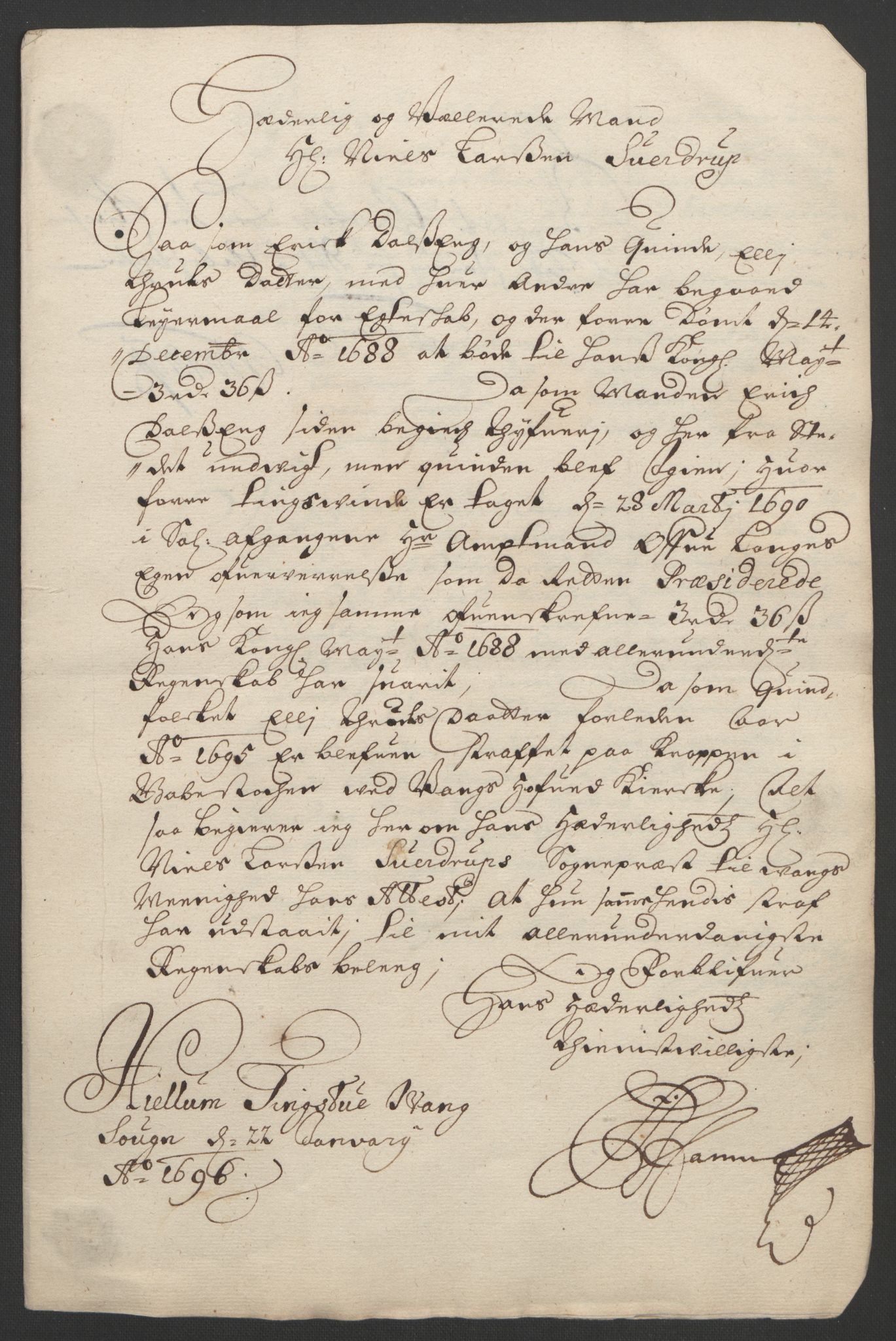 Rentekammeret inntil 1814, Reviderte regnskaper, Fogderegnskap, RA/EA-4092/R16/L1036: Fogderegnskap Hedmark, 1695-1696, s. 246