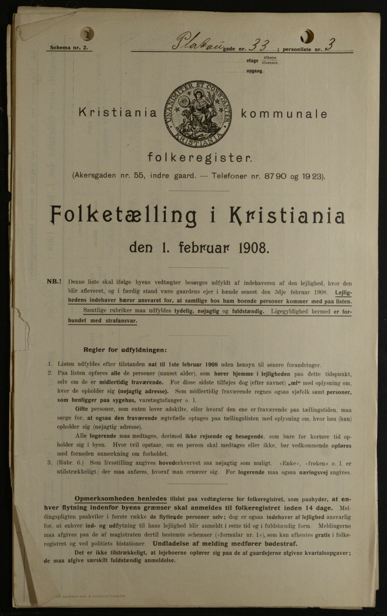 OBA, Kommunal folketelling 1.2.1908 for Kristiania kjøpstad, 1908, s. 72506