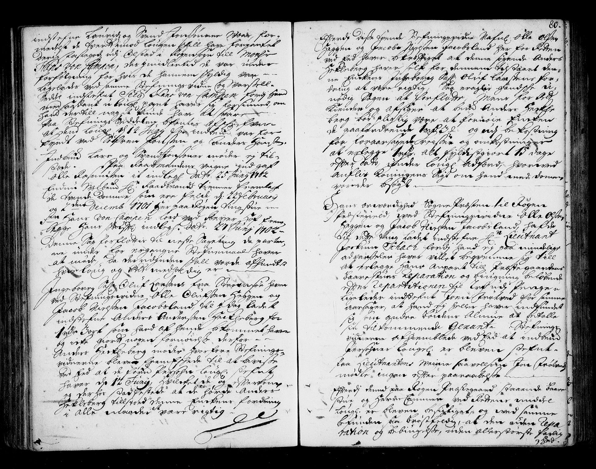 Lier, Røyken og Hurum sorenskriveri, AV/SAKO-A-89/F/Fa/L0039: Tingbok, 1701-1704, s. 80