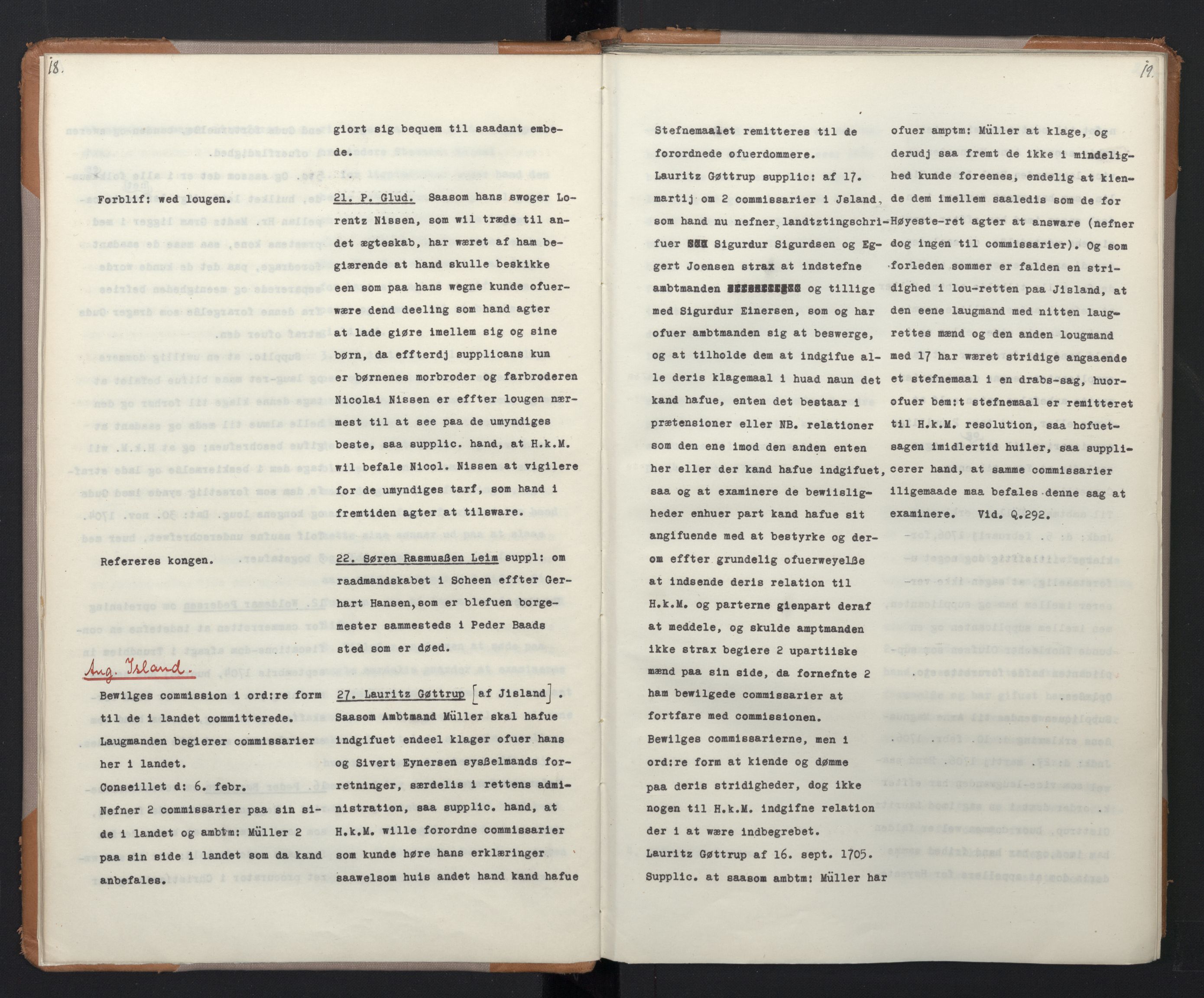 Avskriftsamlingen, RA/EA-4022/F/Fa/L0073: Supplikker, 1705, s. 13