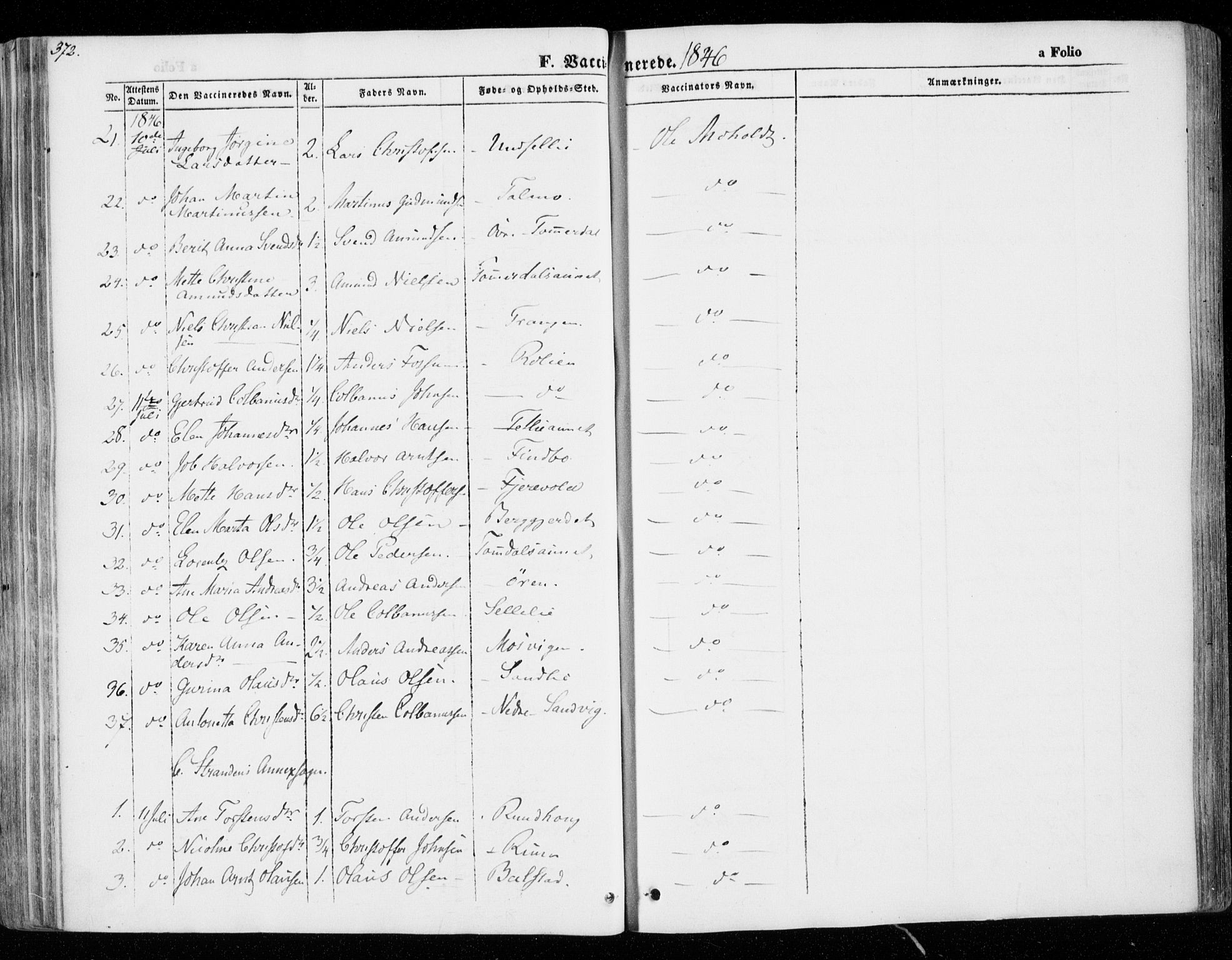 Ministerialprotokoller, klokkerbøker og fødselsregistre - Nord-Trøndelag, AV/SAT-A-1458/701/L0007: Ministerialbok nr. 701A07 /1, 1842-1854, s. 372