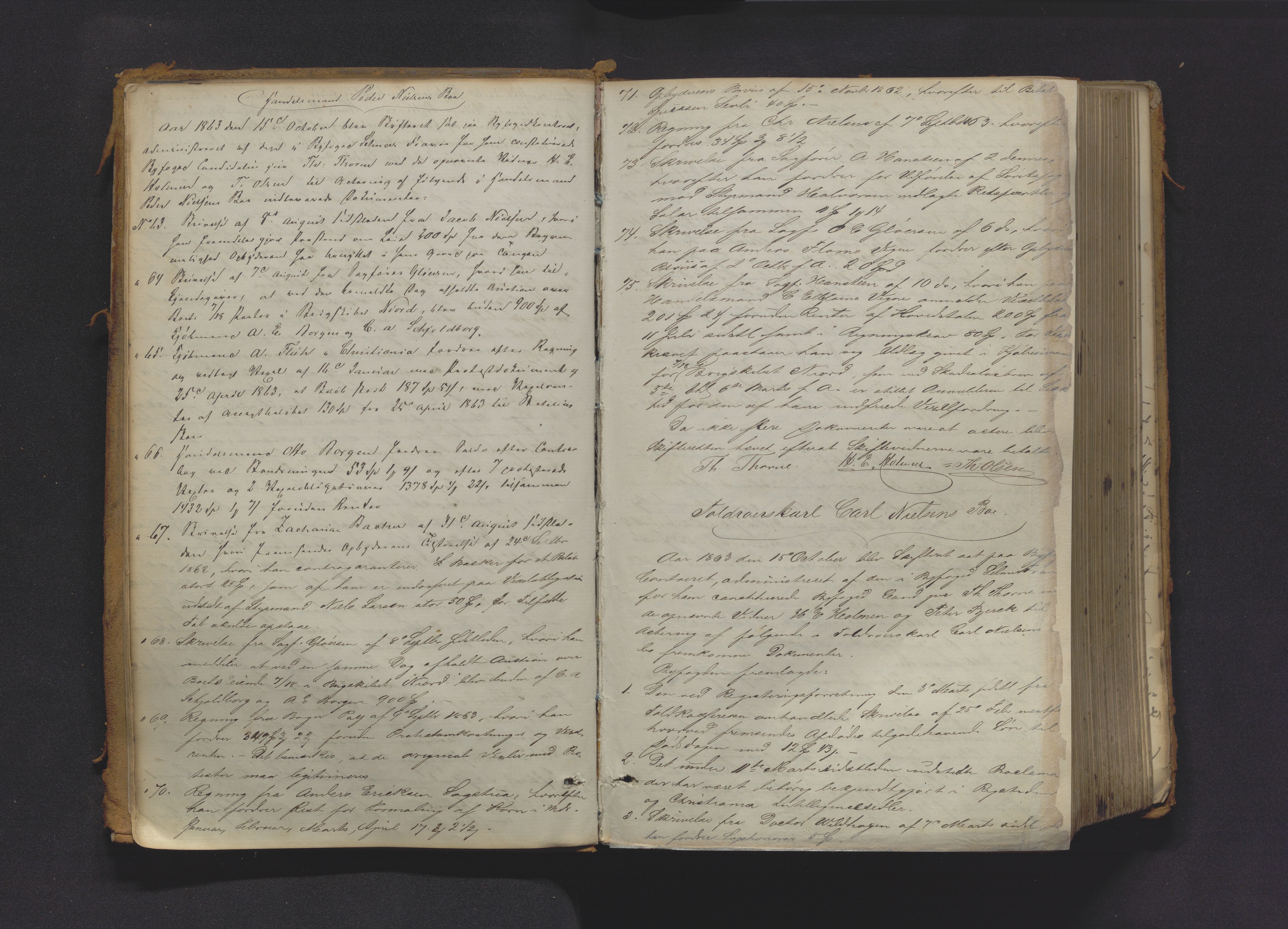 Drammen byfogd, AV/SAKO-A-222/H/Hb/Hbc/L0011: Skifteforhandlingsprotokoll., 1863-1873, s. 9