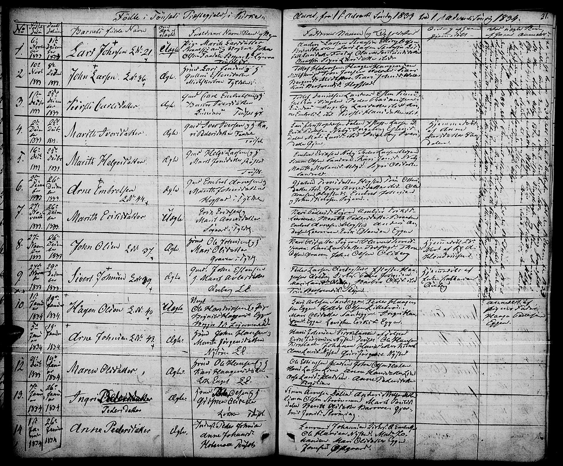 Tynset prestekontor, SAH/PREST-058/H/Ha/Haa/L0019: Ministerialbok nr. 19, 1829-1847, s. 31