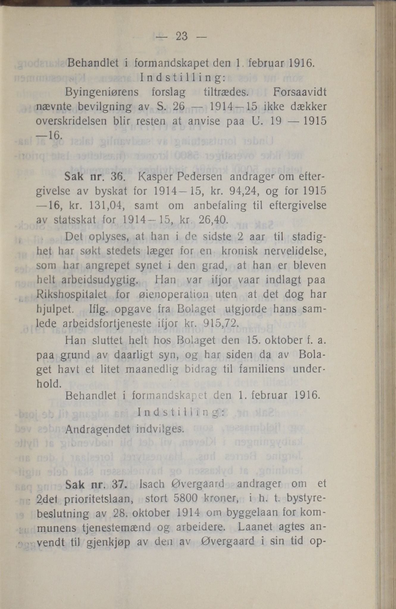 Narvik kommune. Formannskap , AIN/K-18050.150/A/Ab/L0006: Møtebok, 1916