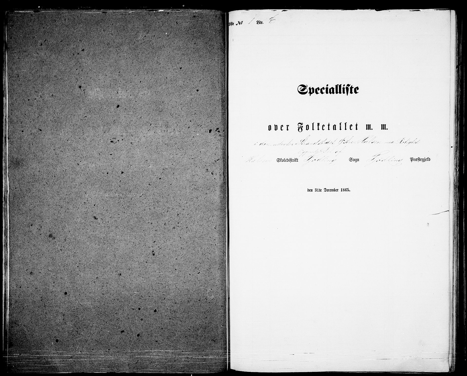 RA, Folketelling 1865 for 0725P Tjølling prestegjeld, 1865, s. 40