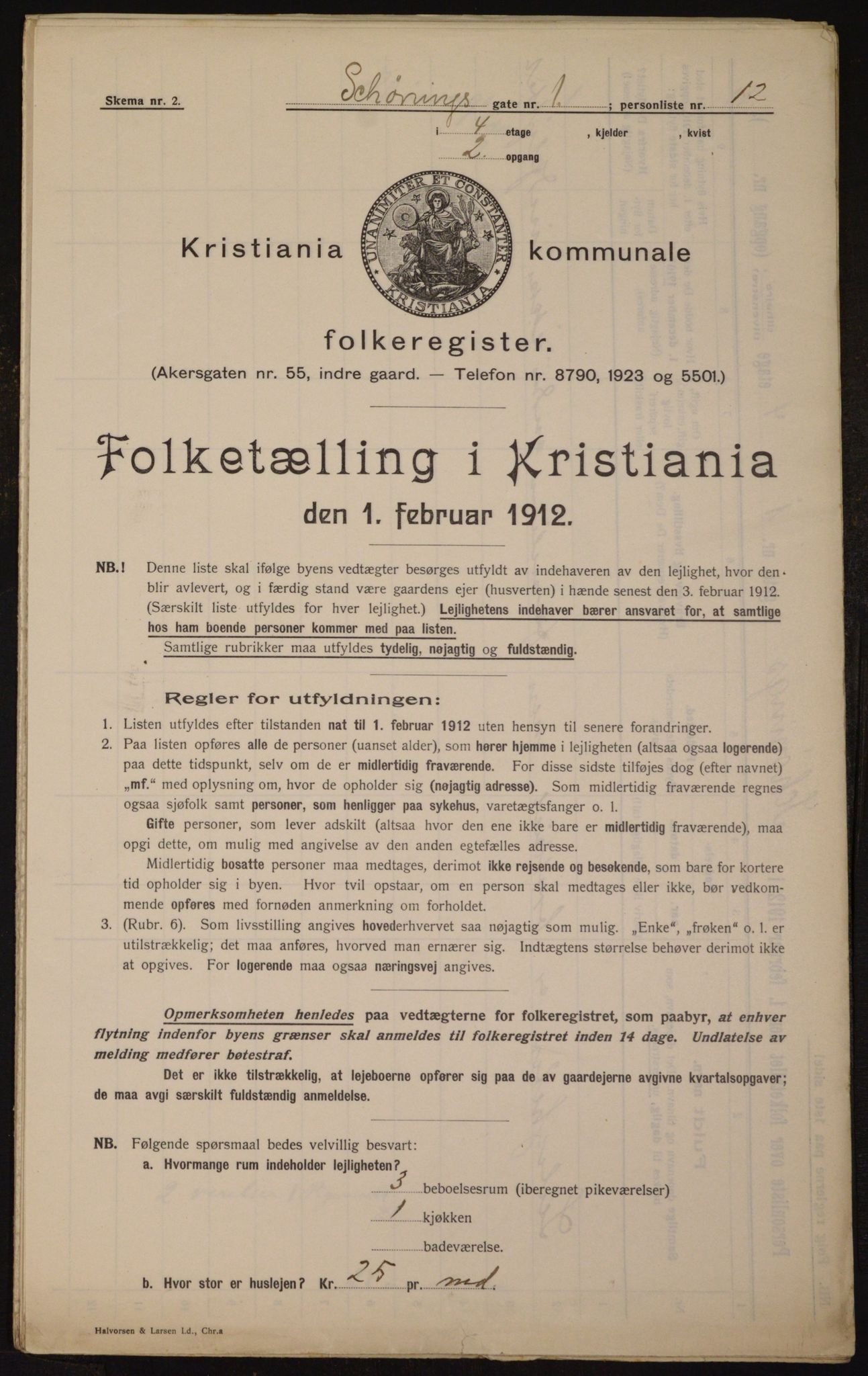 OBA, Kommunal folketelling 1.2.1912 for Kristiania, 1912, s. 93544