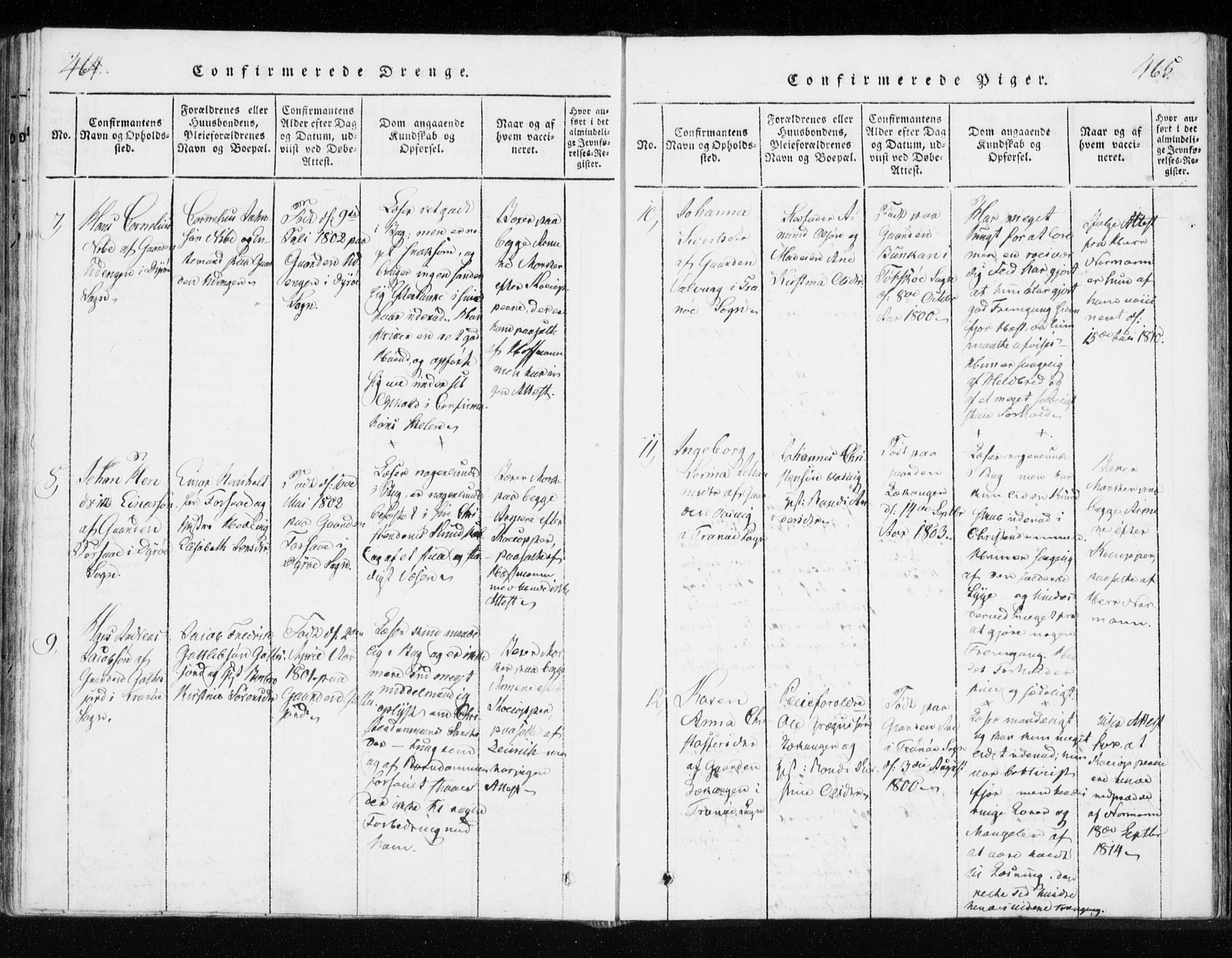 Tranøy sokneprestkontor, AV/SATØ-S-1313/I/Ia/Iaa/L0004kirke: Ministerialbok nr. 4, 1820-1829, s. 464-465