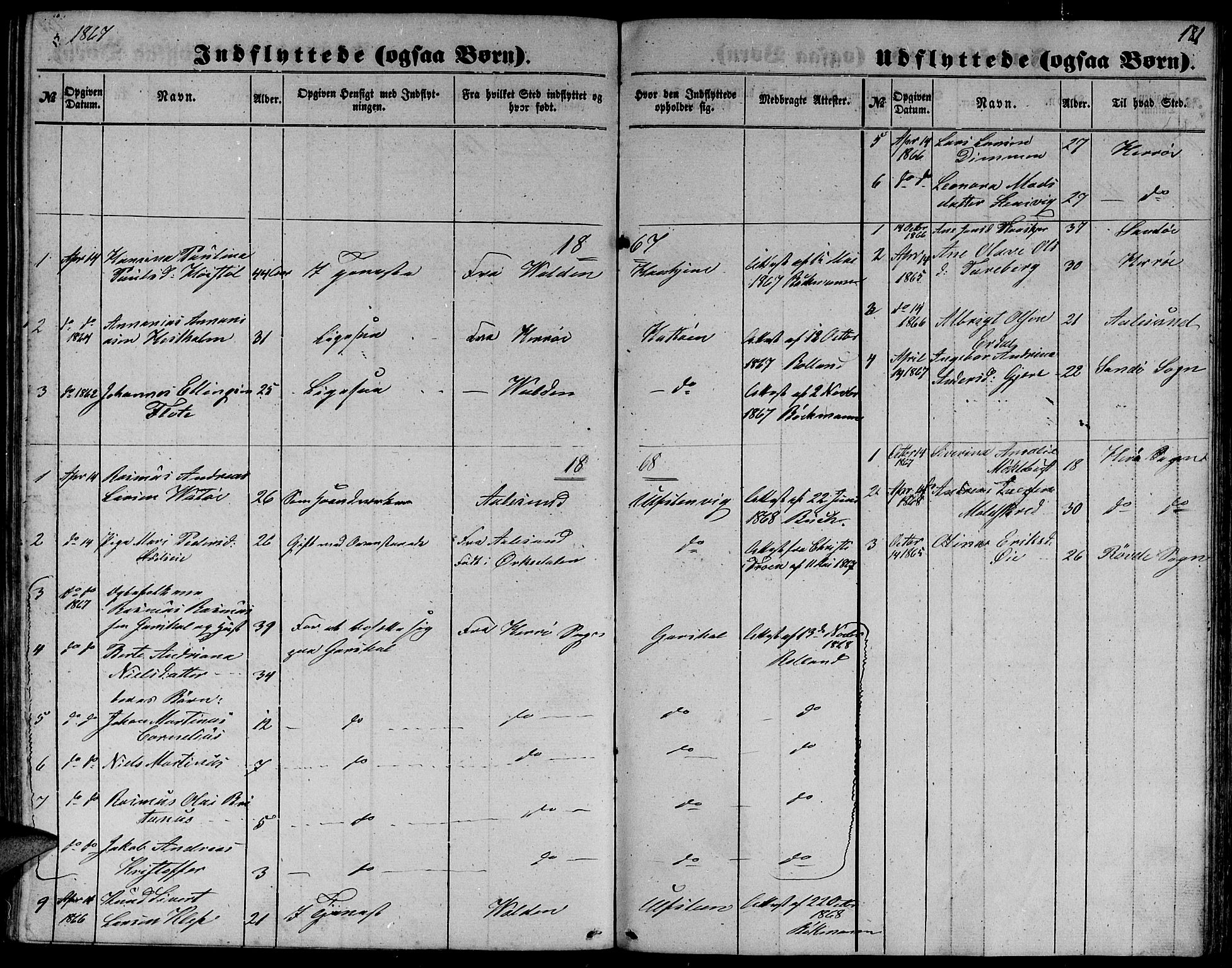 Ministerialprotokoller, klokkerbøker og fødselsregistre - Møre og Romsdal, SAT/A-1454/509/L0111: Klokkerbok nr. 509C01, 1854-1882, s. 181