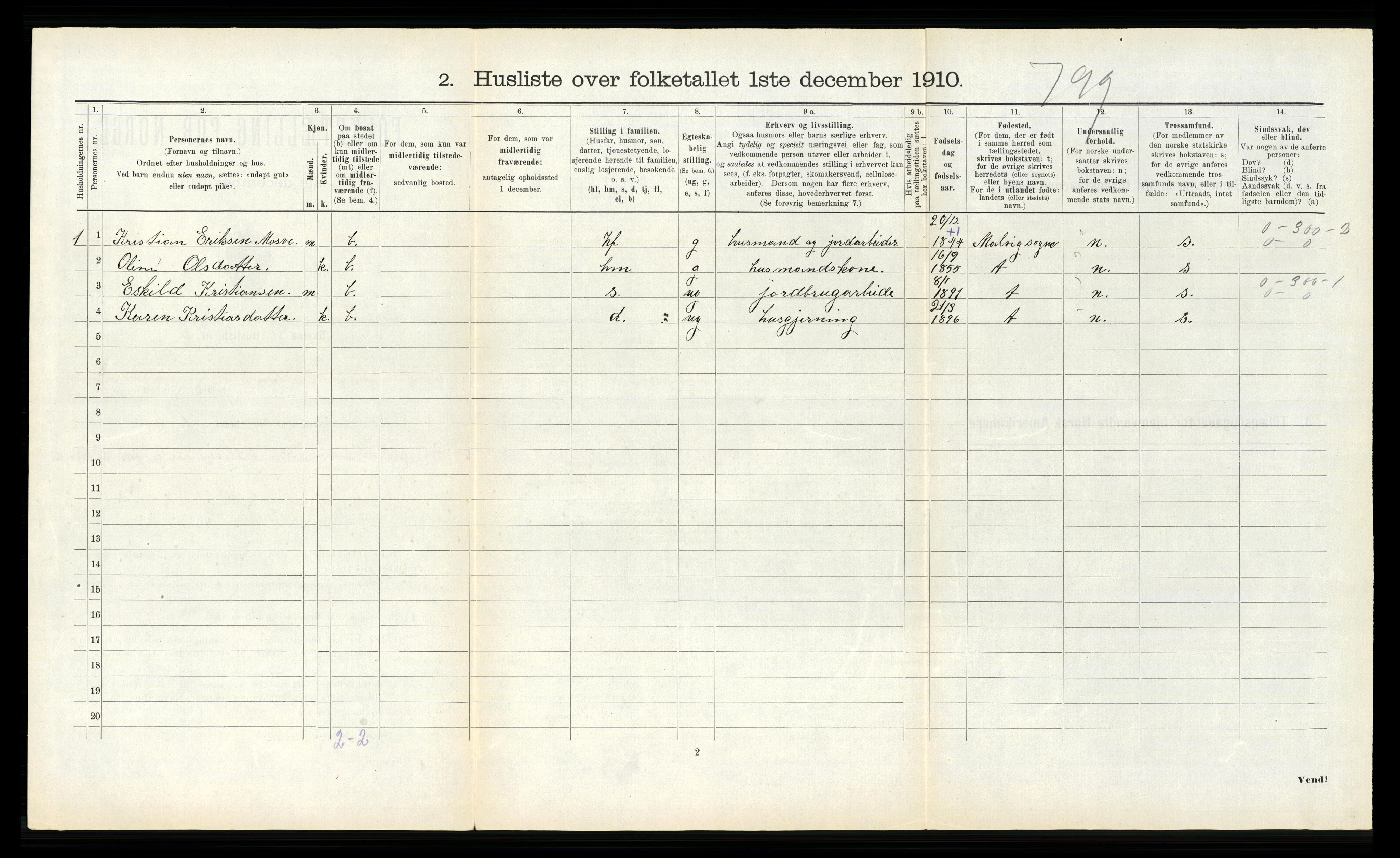 RA, Folketelling 1910 for 1662 Klæbu herred, 1910, s. 290