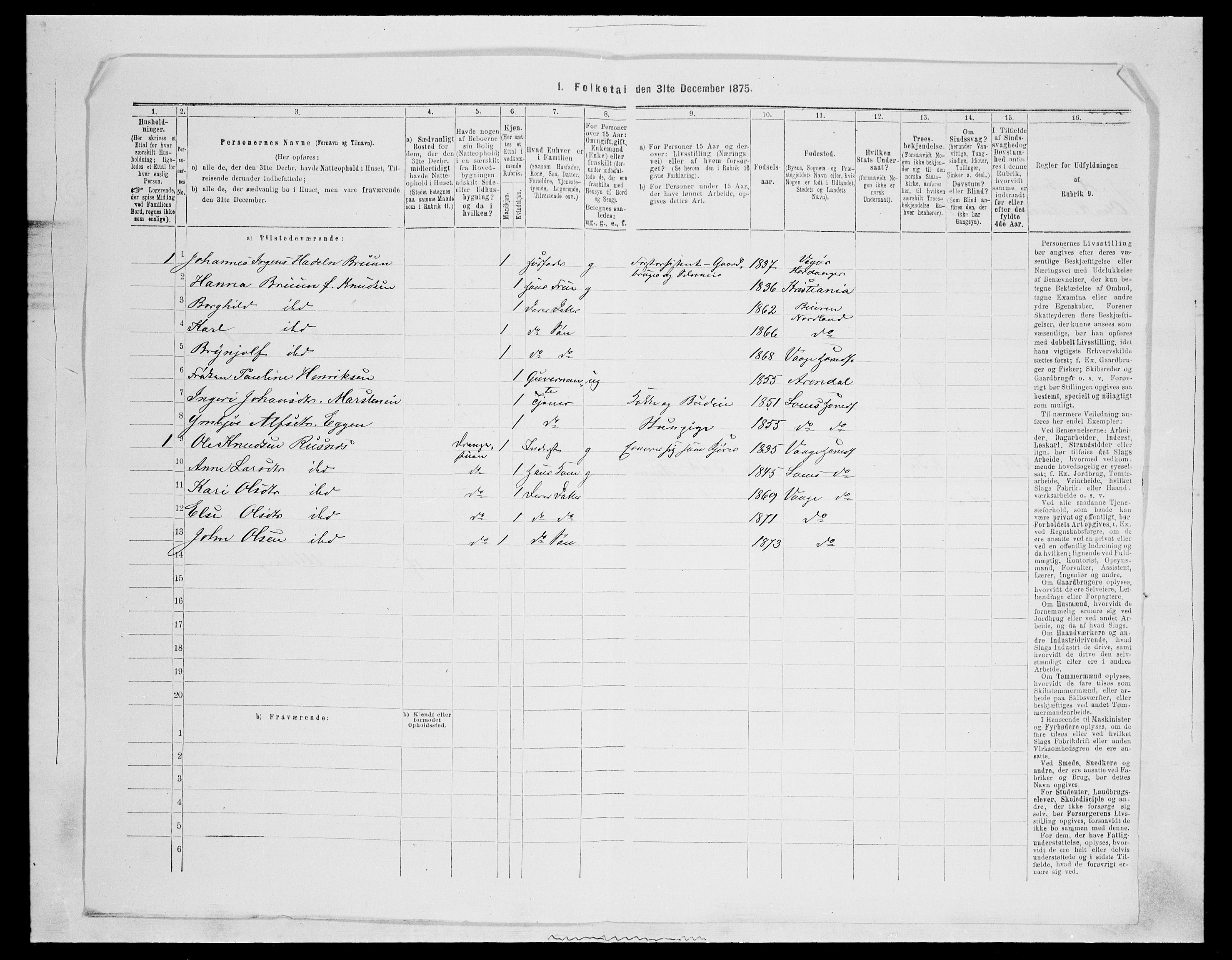 SAH, Folketelling 1875 for 0515P Vågå prestegjeld, 1875, s. 347