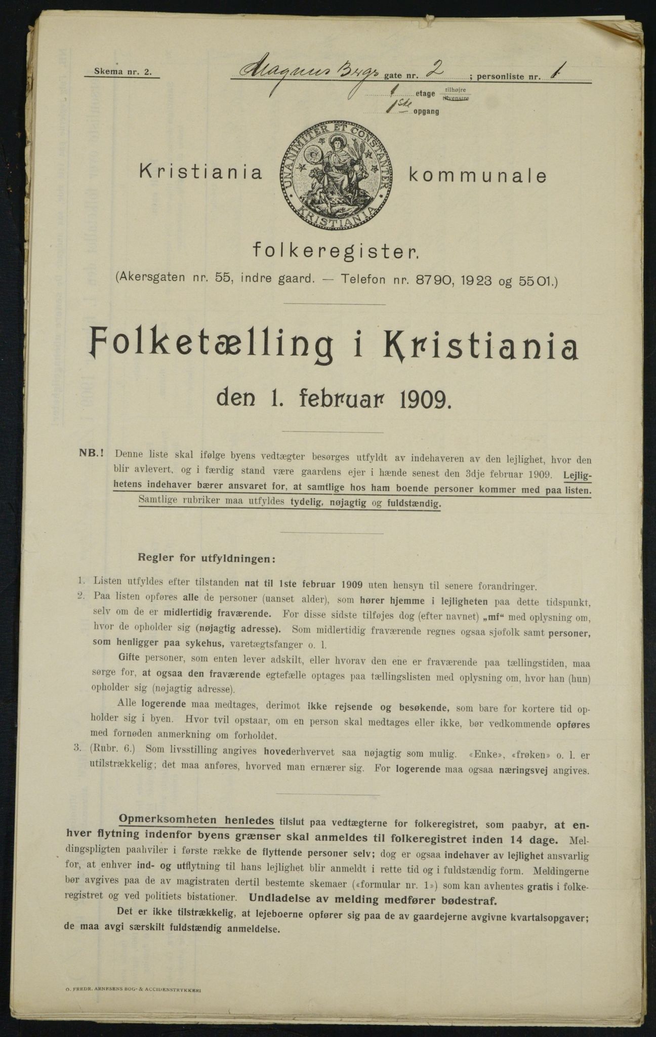 OBA, Kommunal folketelling 1.2.1909 for Kristiania kjøpstad, 1909, s. 53702