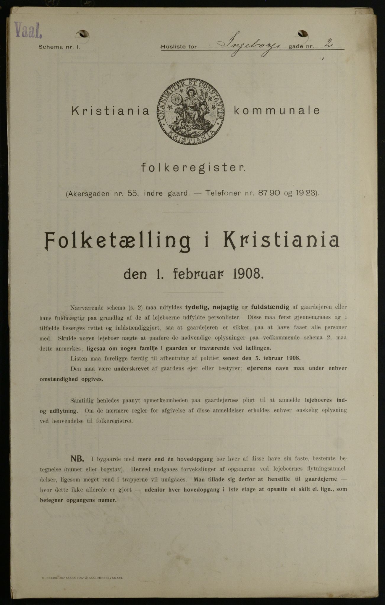 OBA, Kommunal folketelling 1.2.1908 for Kristiania kjøpstad, 1908, s. 39249