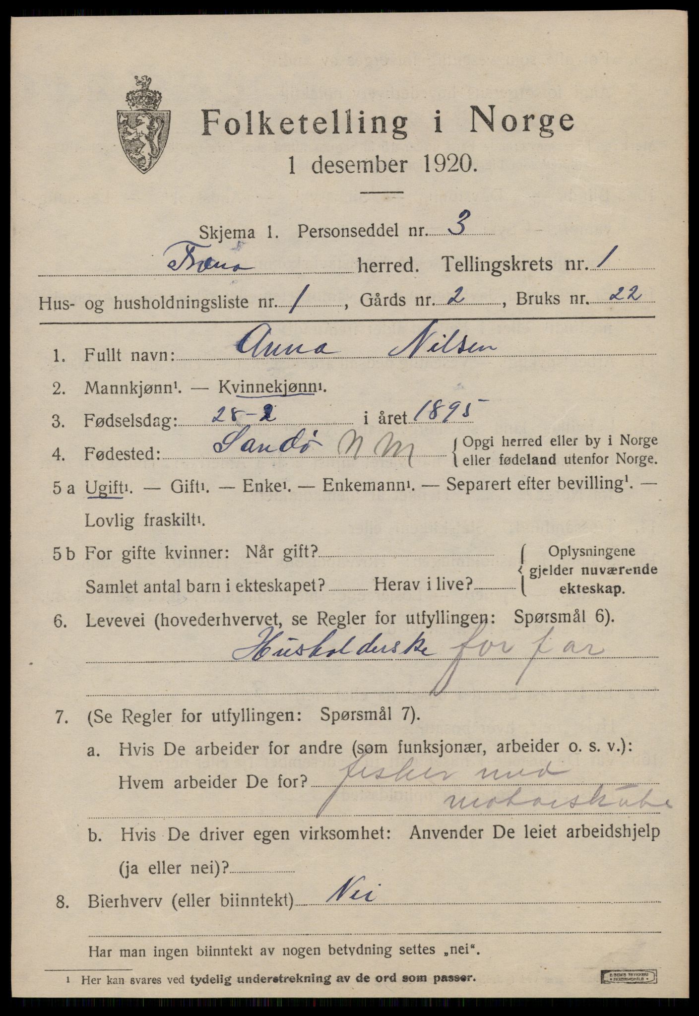 SAT, Folketelling 1920 for 1548 Fræna herred, 1920, s. 1113