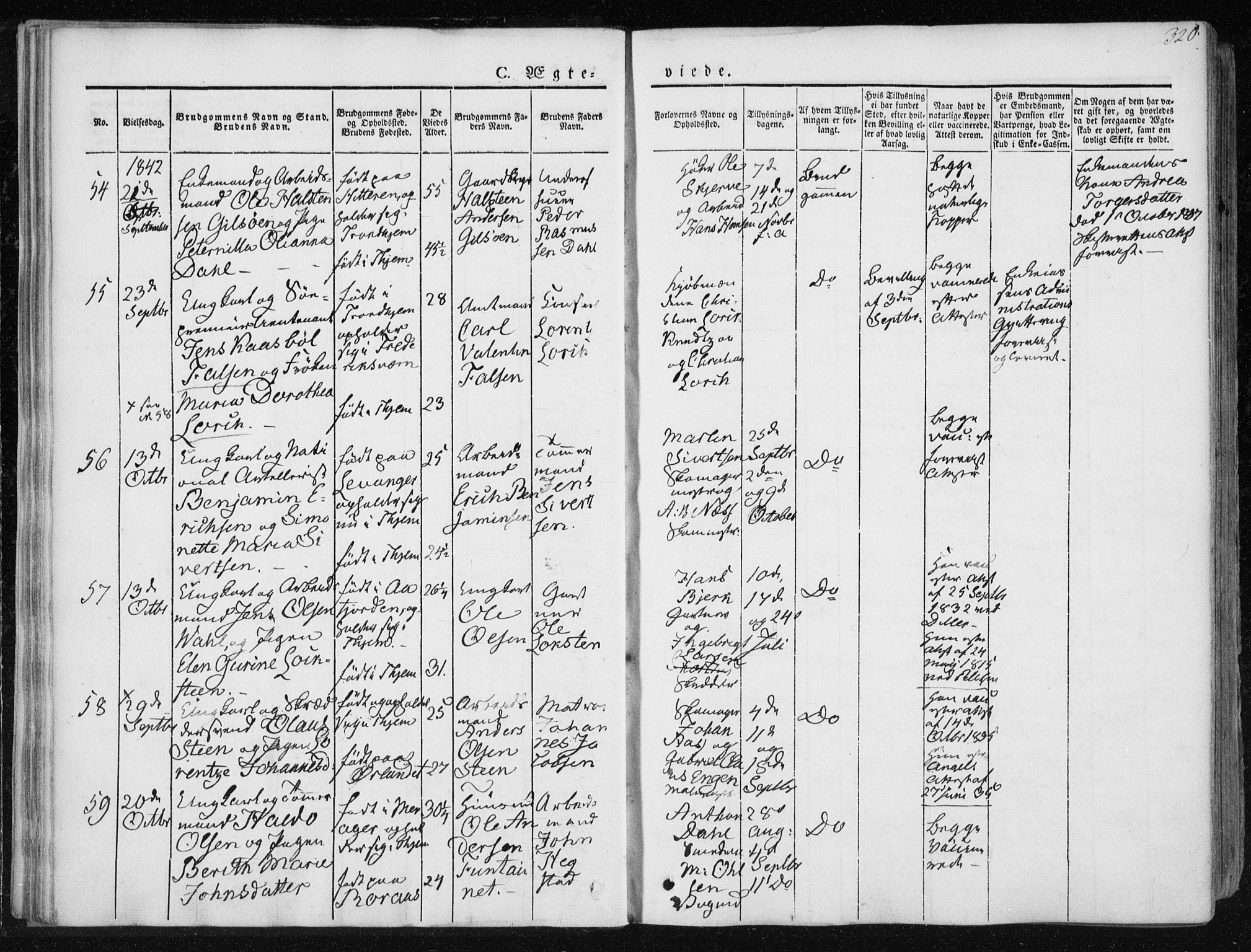 Ministerialprotokoller, klokkerbøker og fødselsregistre - Sør-Trøndelag, AV/SAT-A-1456/601/L0049: Ministerialbok nr. 601A17, 1839-1847, s. 320