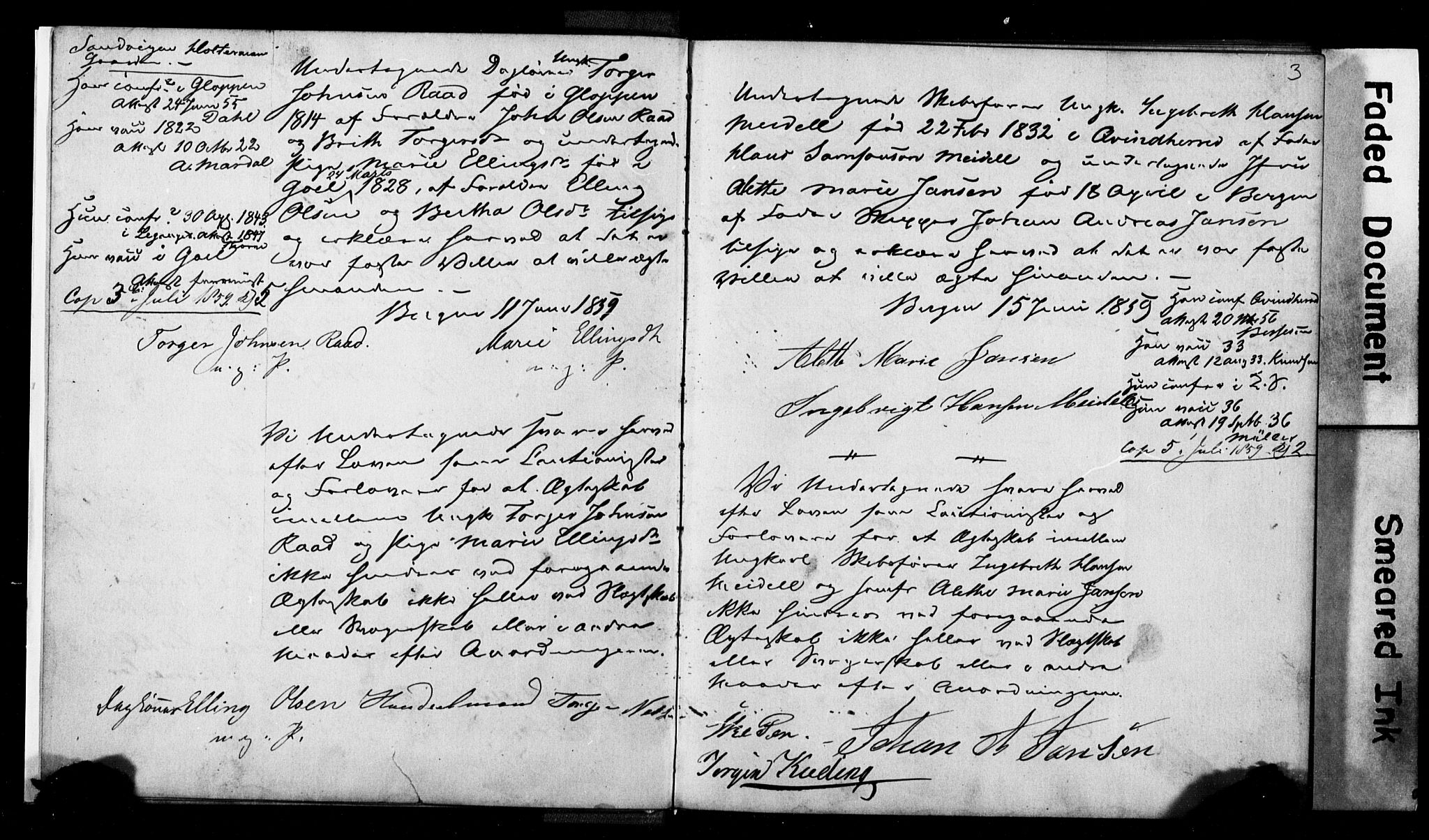 Korskirken sokneprestembete, AV/SAB-A-76101: Forlovererklæringer nr. II.5.2, 1859-1865, s. 3