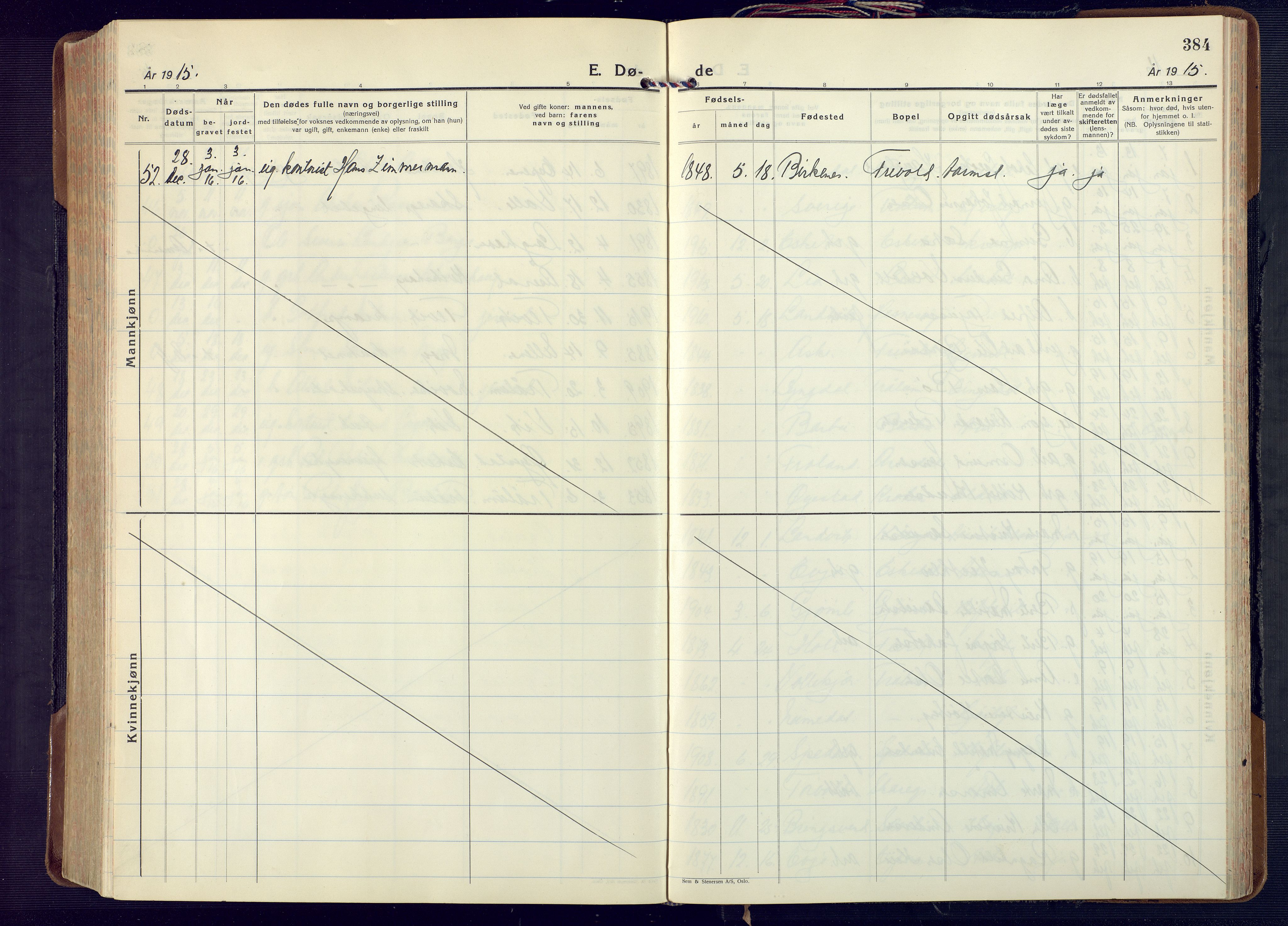 Fjære sokneprestkontor, SAK/1111-0011/F/Fa/L0004: Ministerialbok nr. A 4, 1902-1925, s. 384