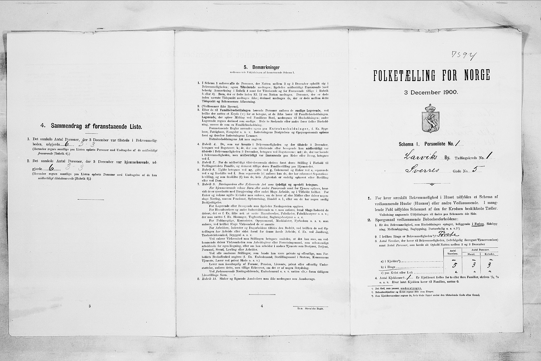 RA, Folketelling 1900 for 0707 Larvik kjøpstad, 1900, s. 128
