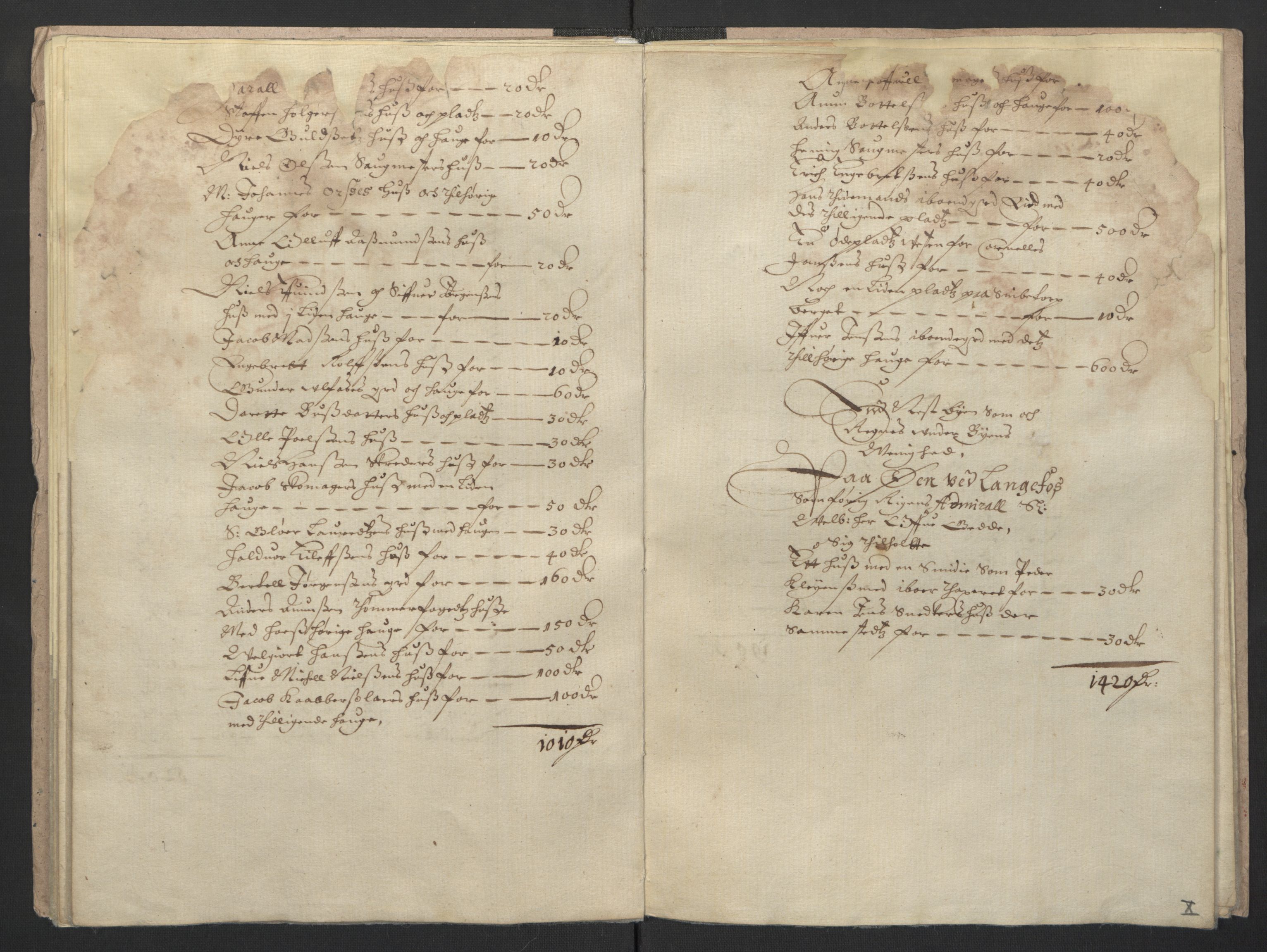 Rentekammeret inntil 1814, Realistisk ordnet avdeling, AV/RA-EA-4070/L/L0019/0003: Skien lagdømme: / Taksasjon av bygårder i Skien, Porsgrunn, Kragerø, Langesund m.m., 1661, s. 9b-10a