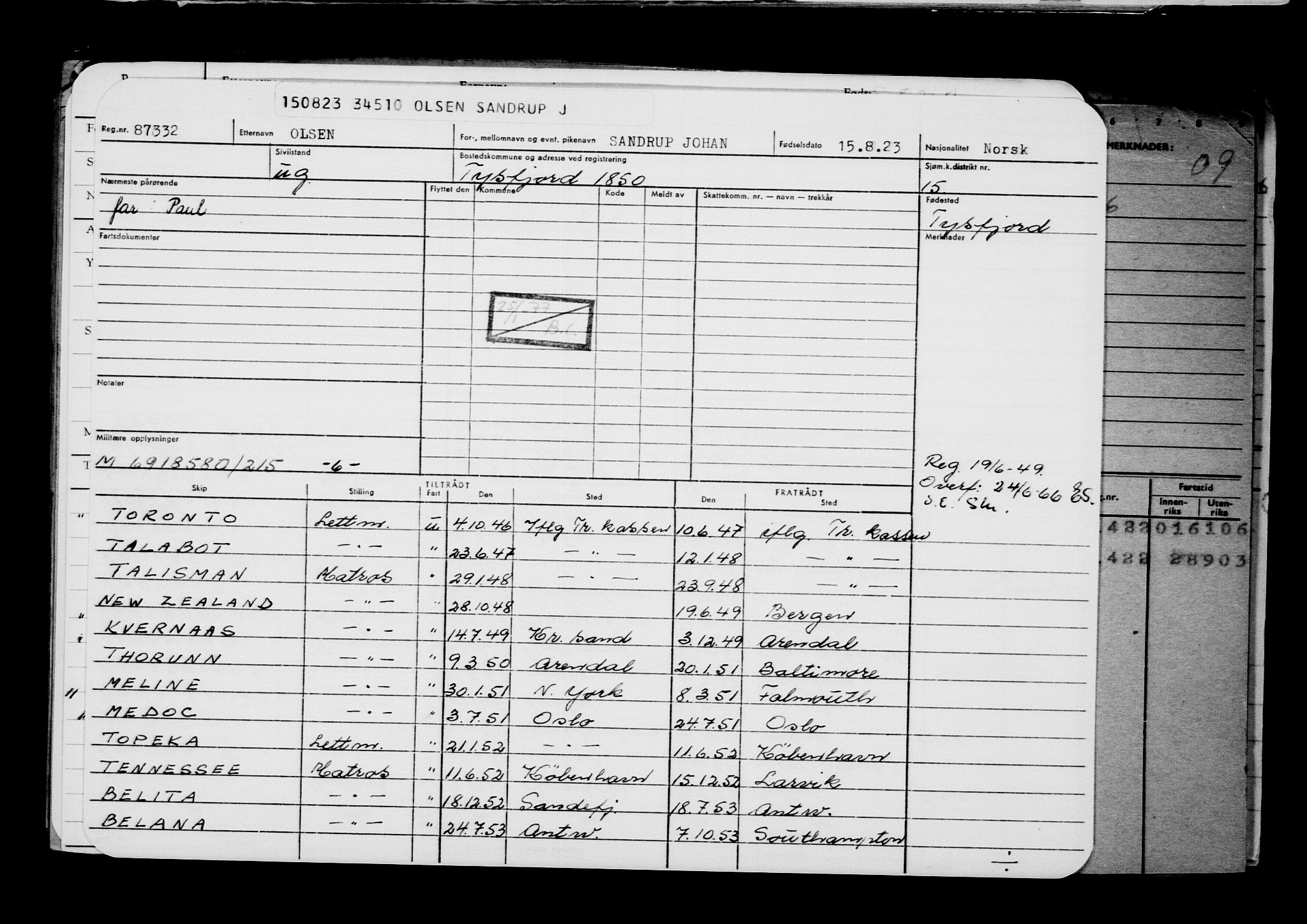 Direktoratet for sjømenn, AV/RA-S-3545/G/Gb/L0222: Hovedkort, 1923, s. 11
