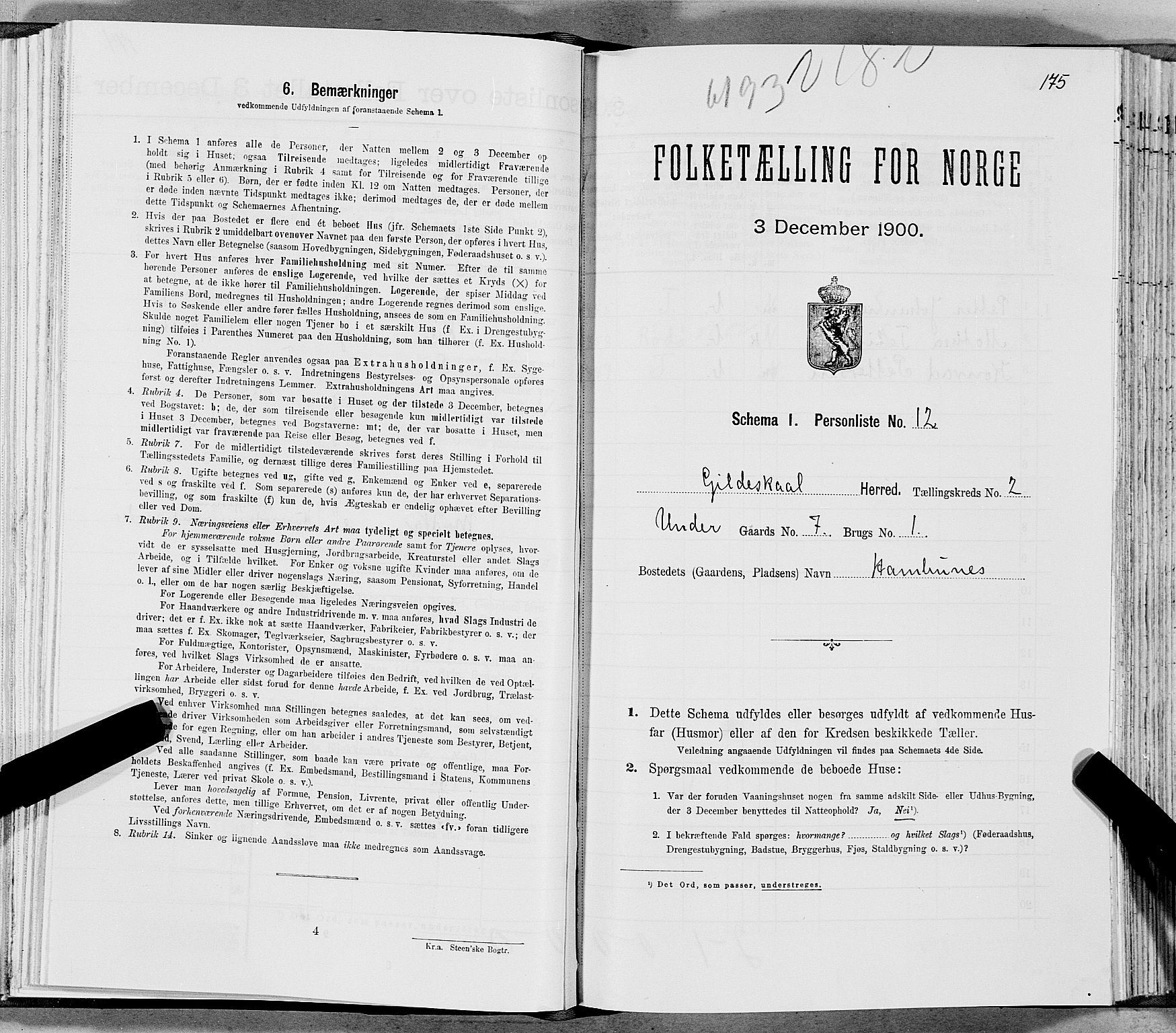 SAT, Folketelling 1900 for 1838 Gildeskål herred, 1900, s. 218