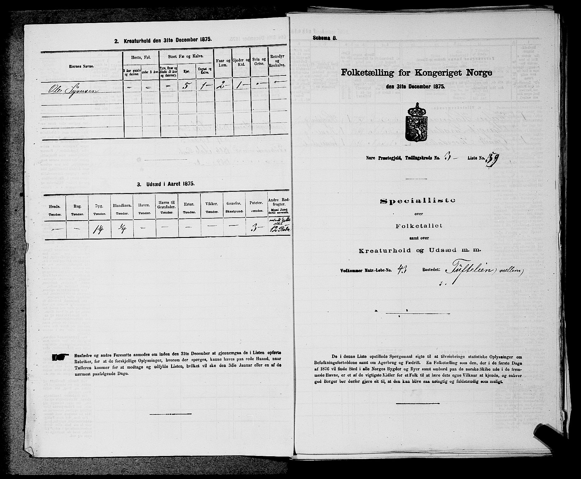 SAKO, Folketelling 1875 for 0633P Nore prestegjeld, 1875, s. 336