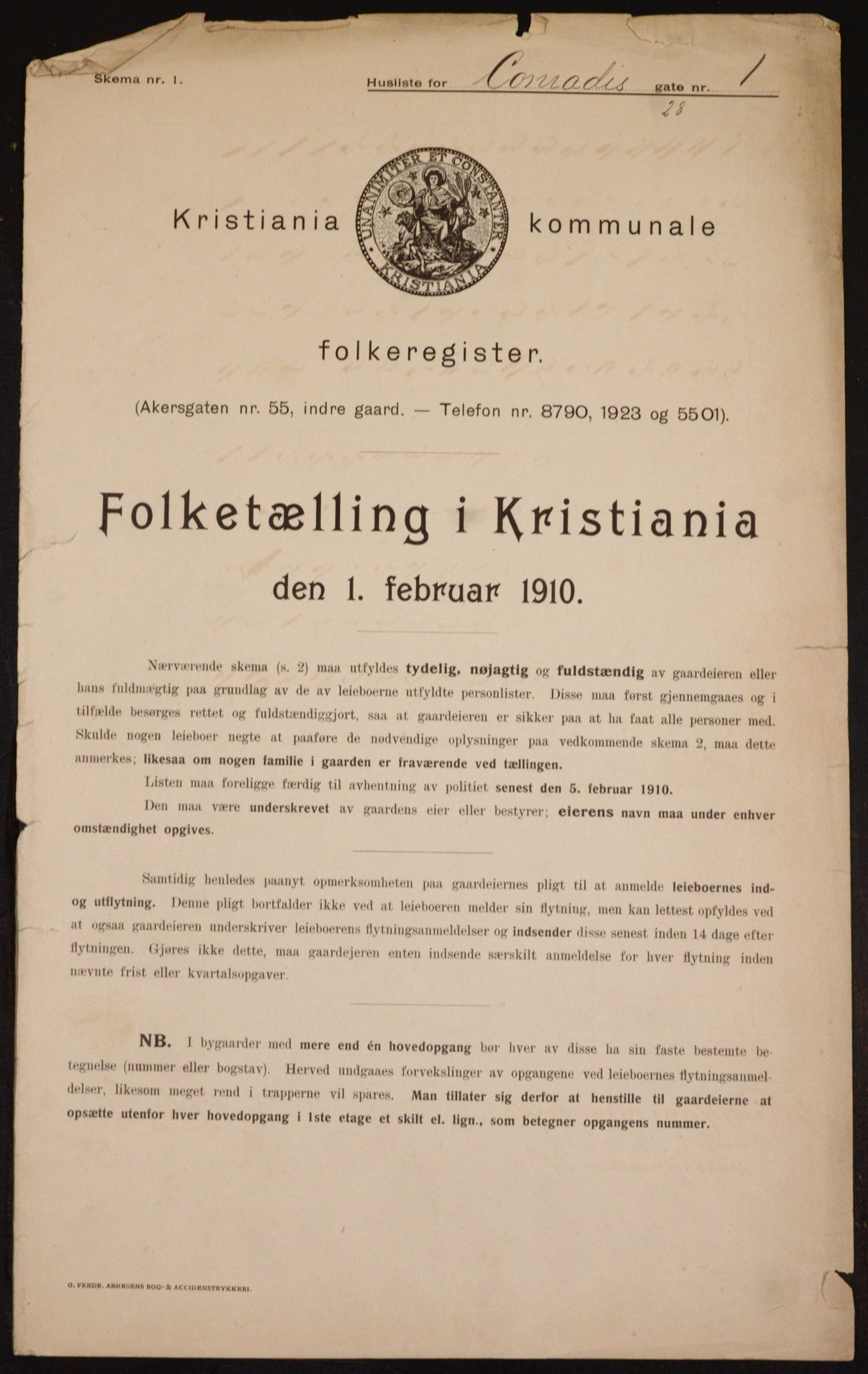 OBA, Kommunal folketelling 1.2.1910 for Kristiania, 1910, s. 12713