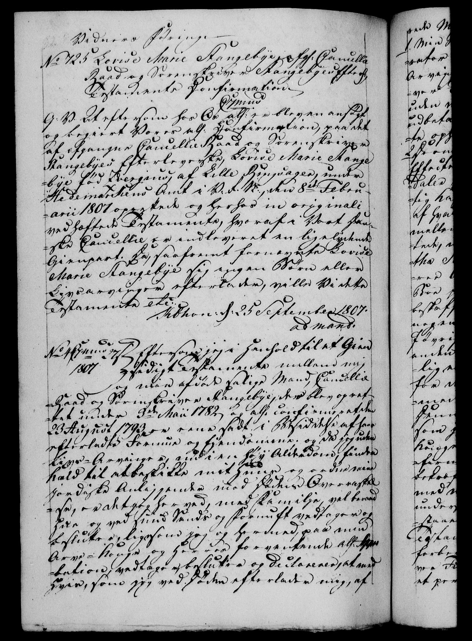 Danske Kanselli 1800-1814, RA/EA-3024/H/Hf/Hfb/Hfba/L0003: Registranter, 1805-1807, s. 420b