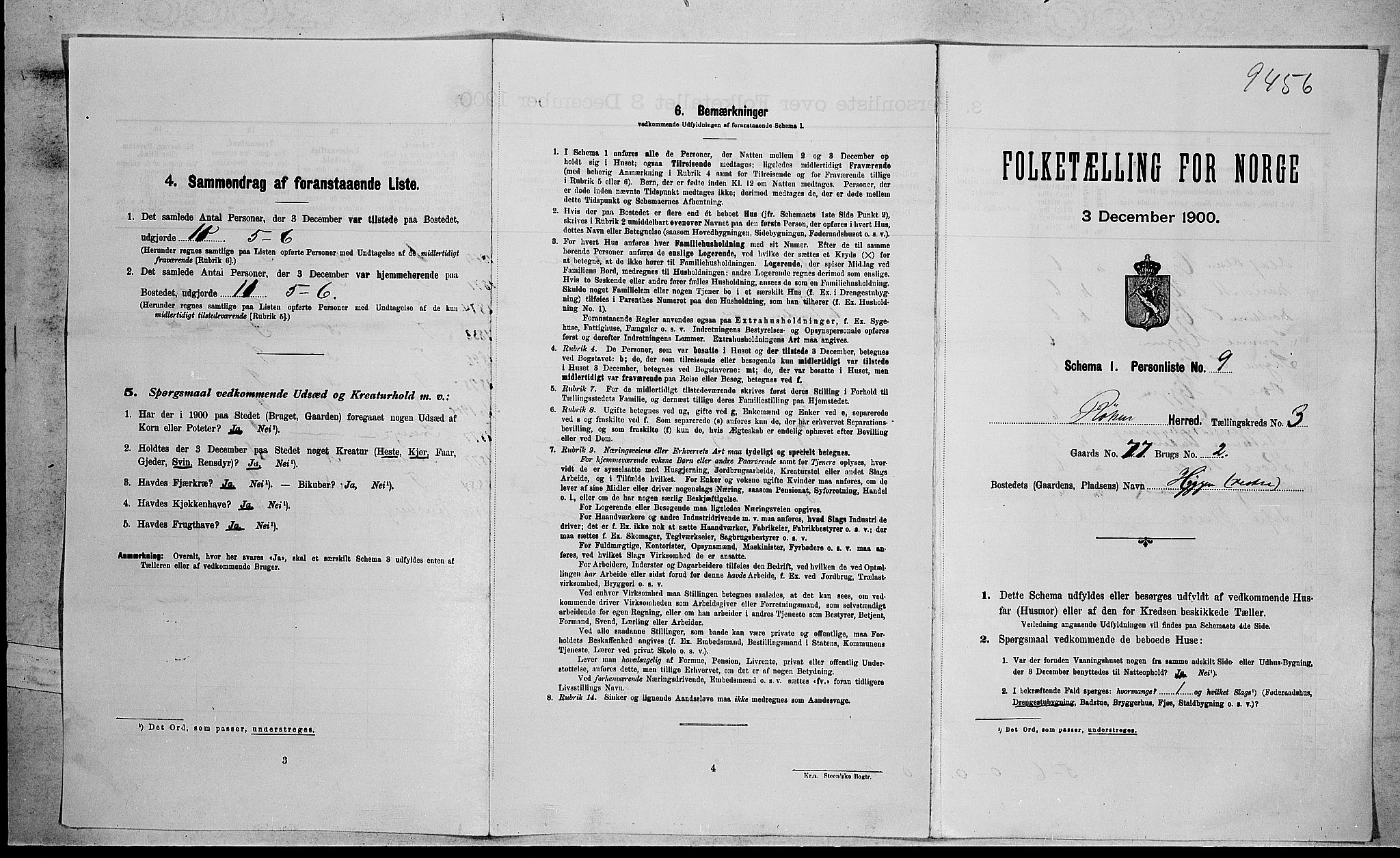 RA, Folketelling 1900 for 0627 Røyken herred, 1900, s. 368