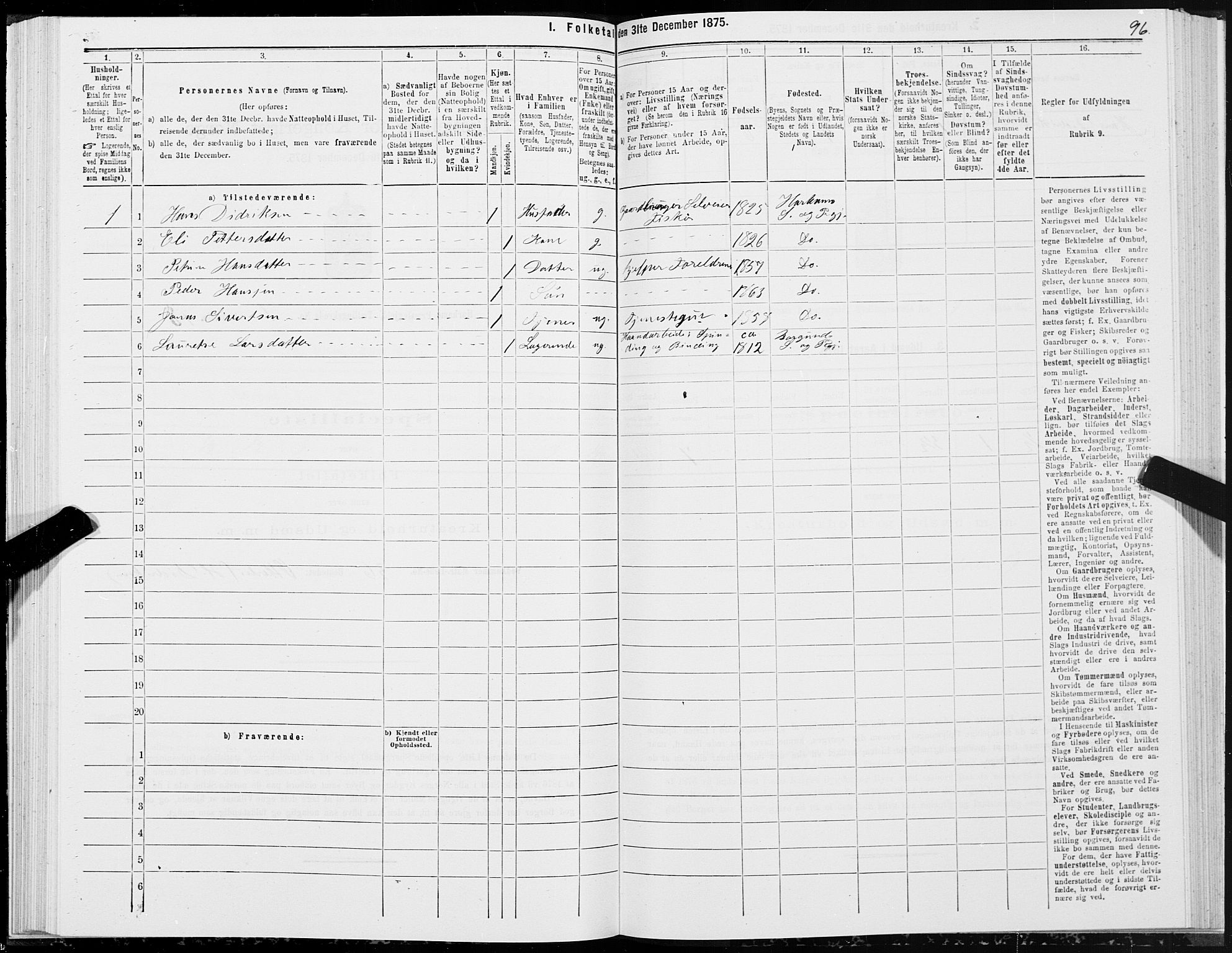 SAT, Folketelling 1875 for 1534P Haram prestegjeld, 1875, s. 1096