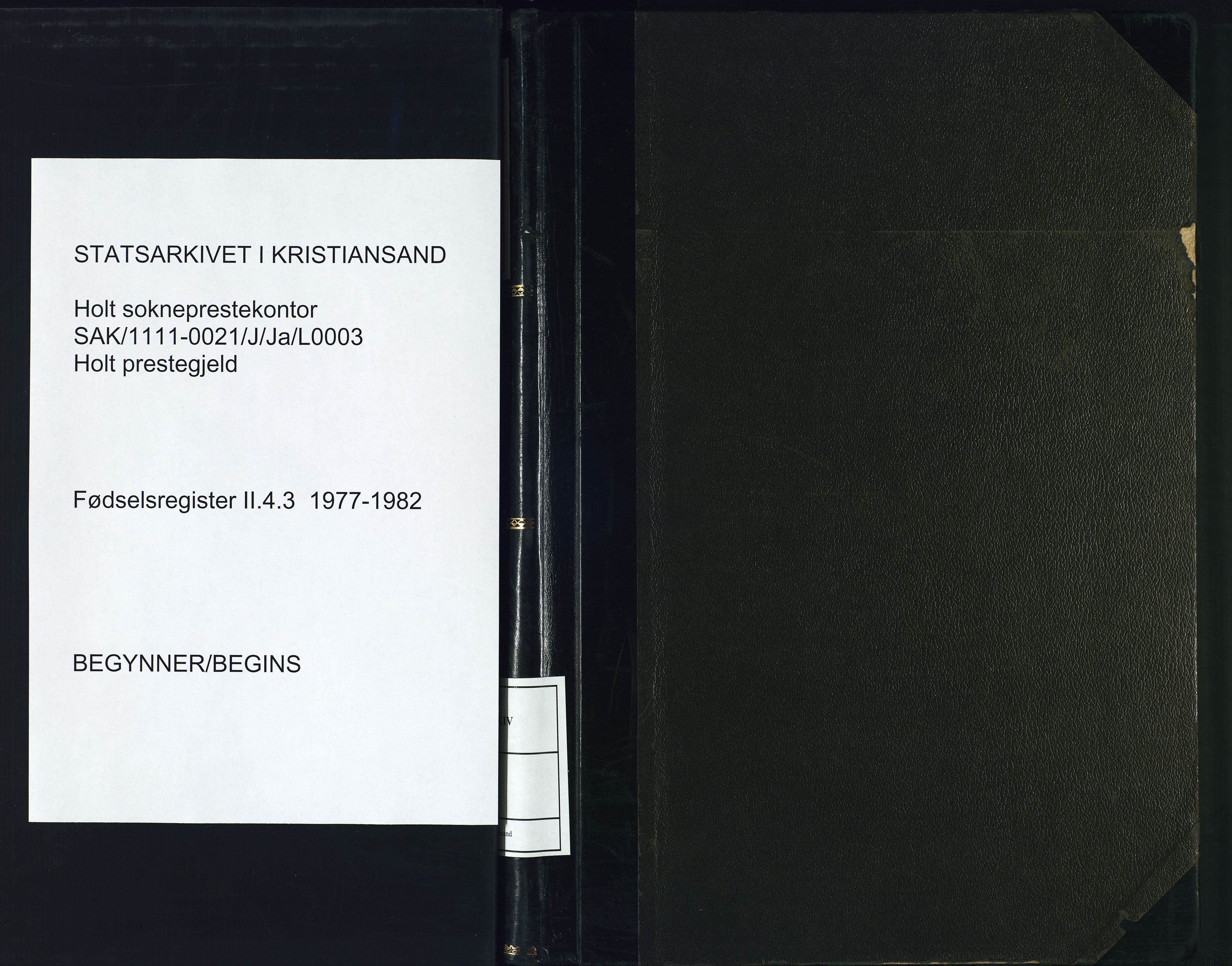 Holt sokneprestkontor, SAK/1111-0021/J/Ja/L0003: Fødselsregister nr. II.4.3, 1977-1982