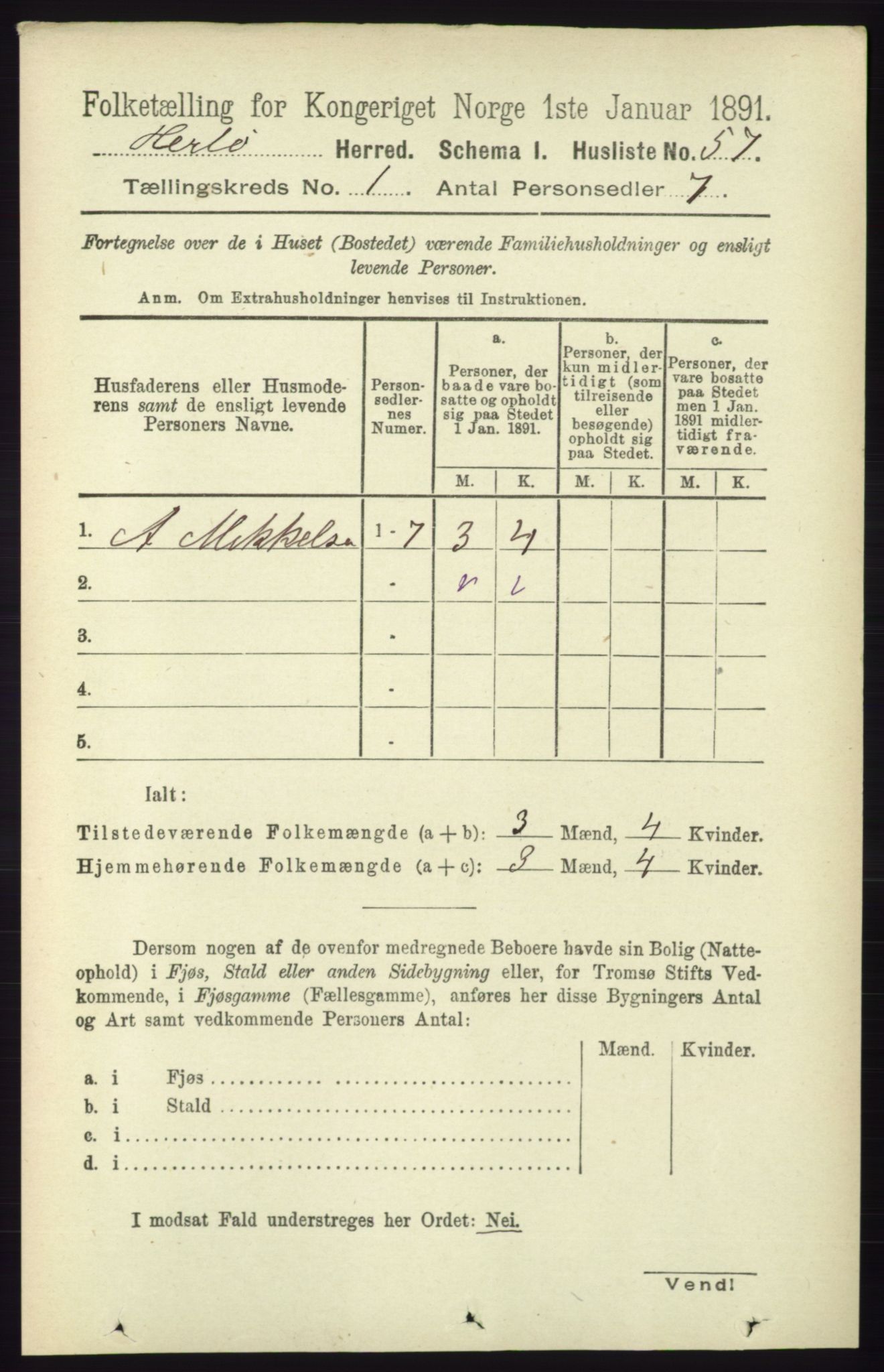 RA, Folketelling 1891 for 1258 Herdla herred, 1891, s. 79