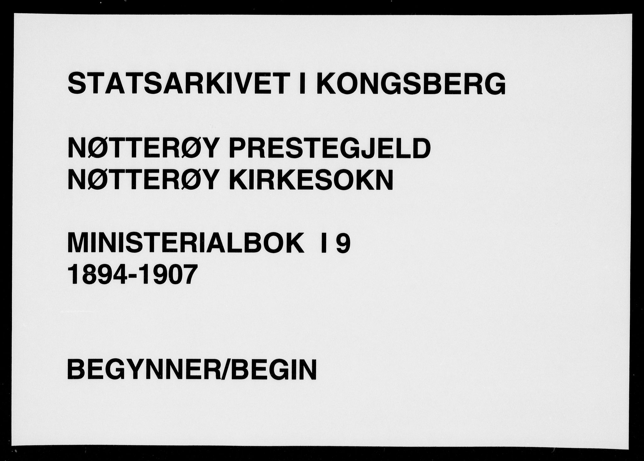 Nøtterøy kirkebøker, AV/SAKO-A-354/F/Fa/L0009: Ministerialbok nr. I 9, 1894-1907