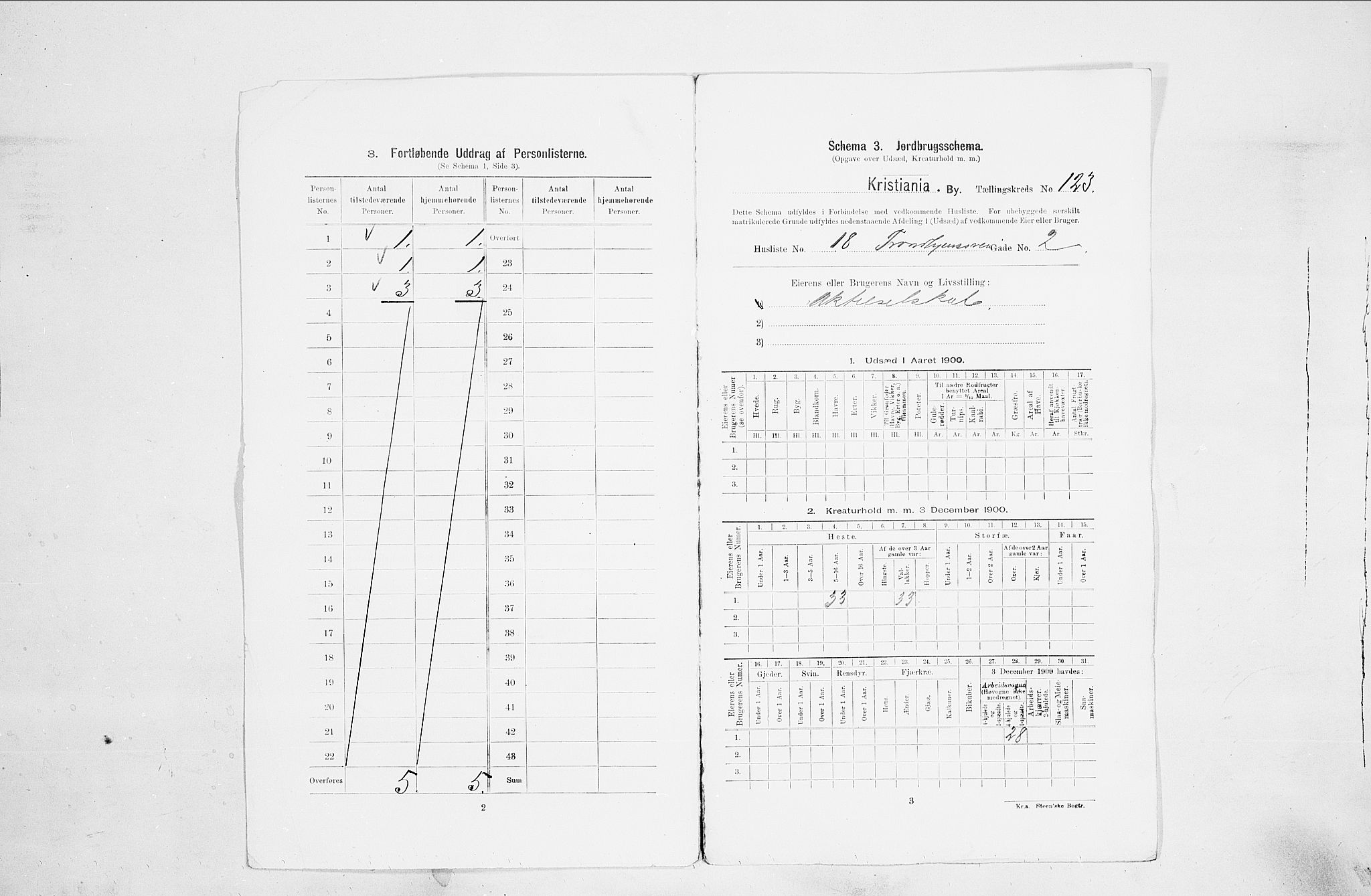 SAO, Folketelling 1900 for 0301 Kristiania kjøpstad, 1900, s. 104144