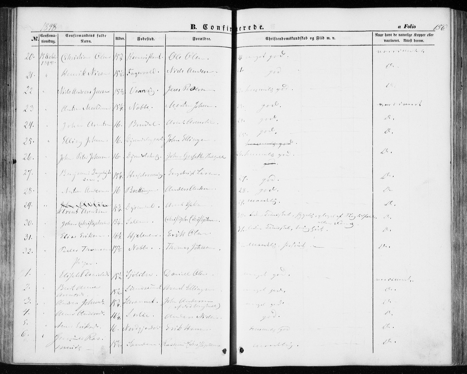 Ministerialprotokoller, klokkerbøker og fødselsregistre - Sør-Trøndelag, SAT/A-1456/646/L0611: Ministerialbok nr. 646A09, 1848-1857, s. 156
