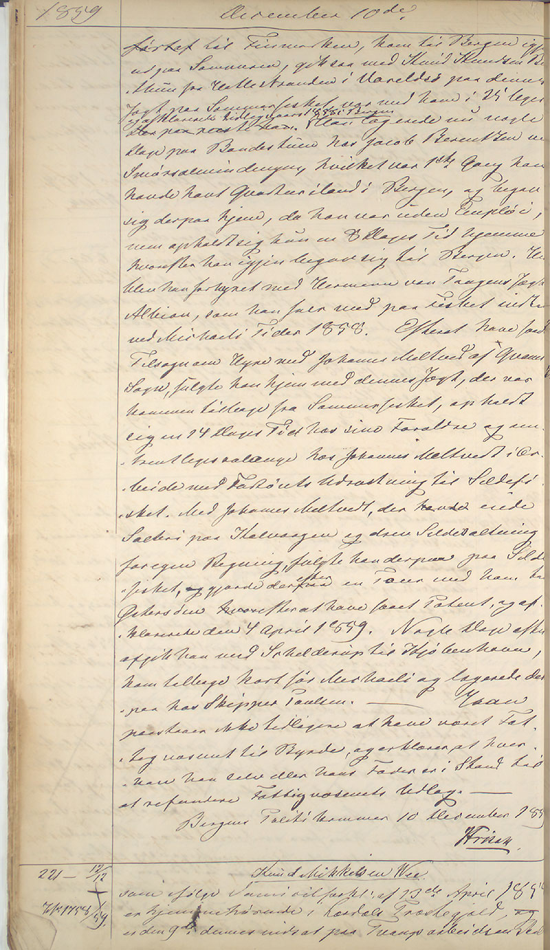 Bergen politikammer / politidistrikt, AV/SAB-A-60401/I/Ic, 1859-1863