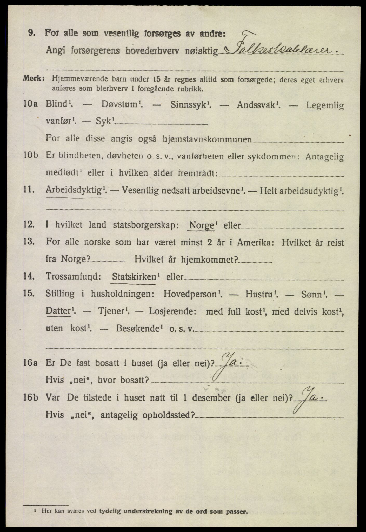SAK, Folketelling 1920 for 1029 Sør-Audnedal herred, 1920, s. 2698