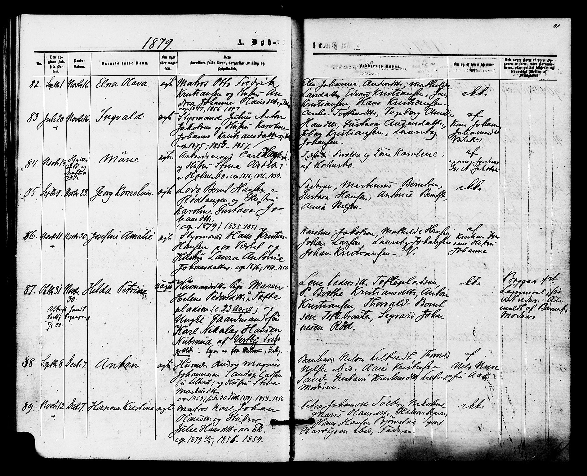 Hurum kirkebøker, AV/SAKO-A-229/F/Fa/L0013: Ministerialbok nr. 13, 1876-1881, s. 41
